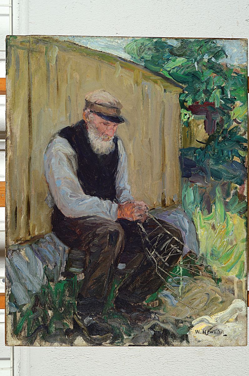 Detail k: Willy Hamacher, 1865 Breslau-1909 Bad Reinerz, Netzflicker, Öl/Lwd, rechts unten signiert, rückseitig betitelt, ca. 61x48cm