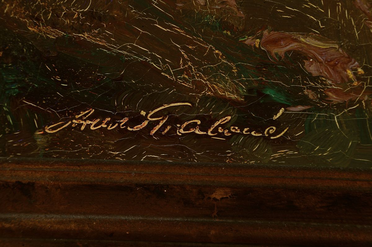 Detail a: Arnold Graboné, 1896 München-1982 Starnberg, Bergkapelle in den Dolomiten (Grödnertal), rückseitig so betitelt, Öl/Lwd, doubl., expressive ...