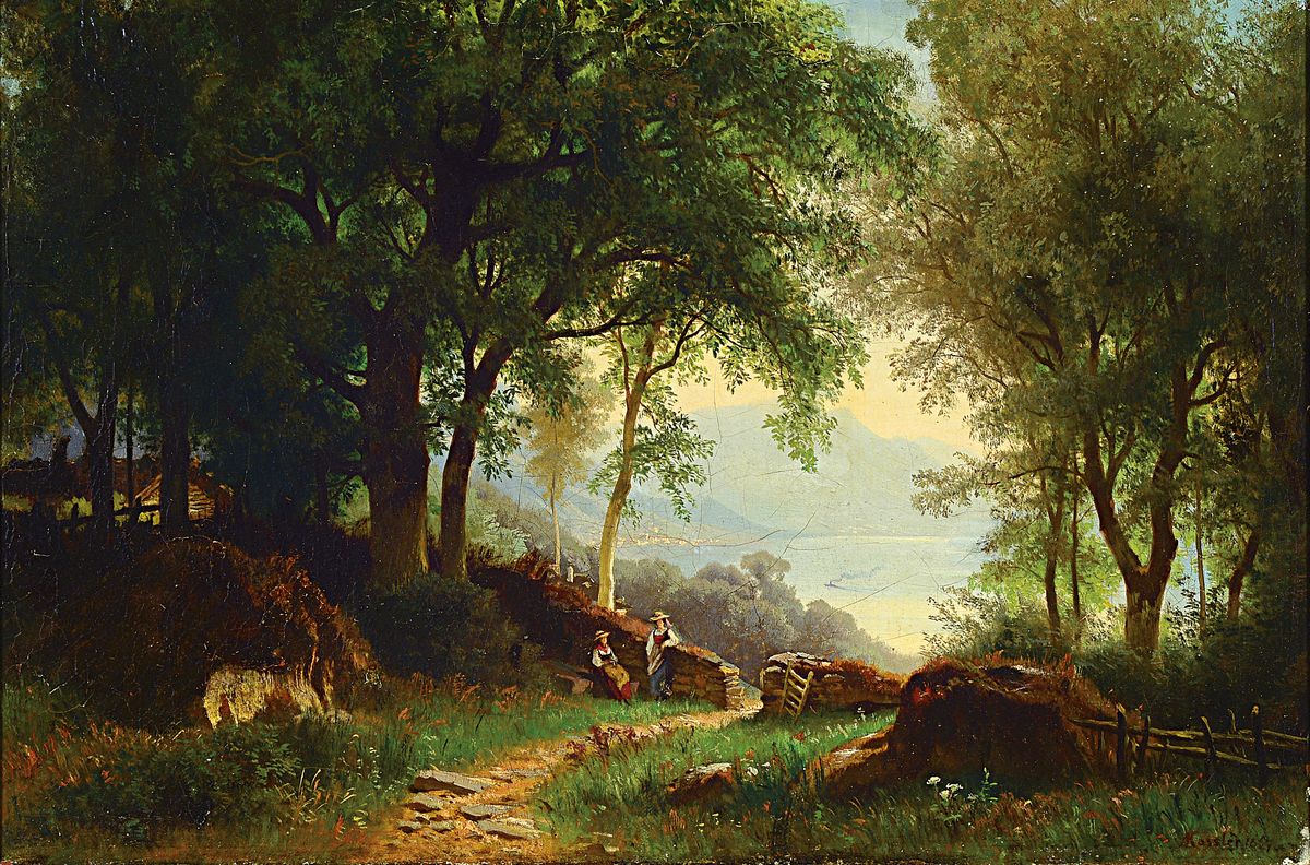 Friedrich August Kessler, 1826 Tilsit-1906 Düsseldorf, Studium bei seinem Vater und an der Akademie Düsseldorf bei Schirmer, stellte regelmäßig ...