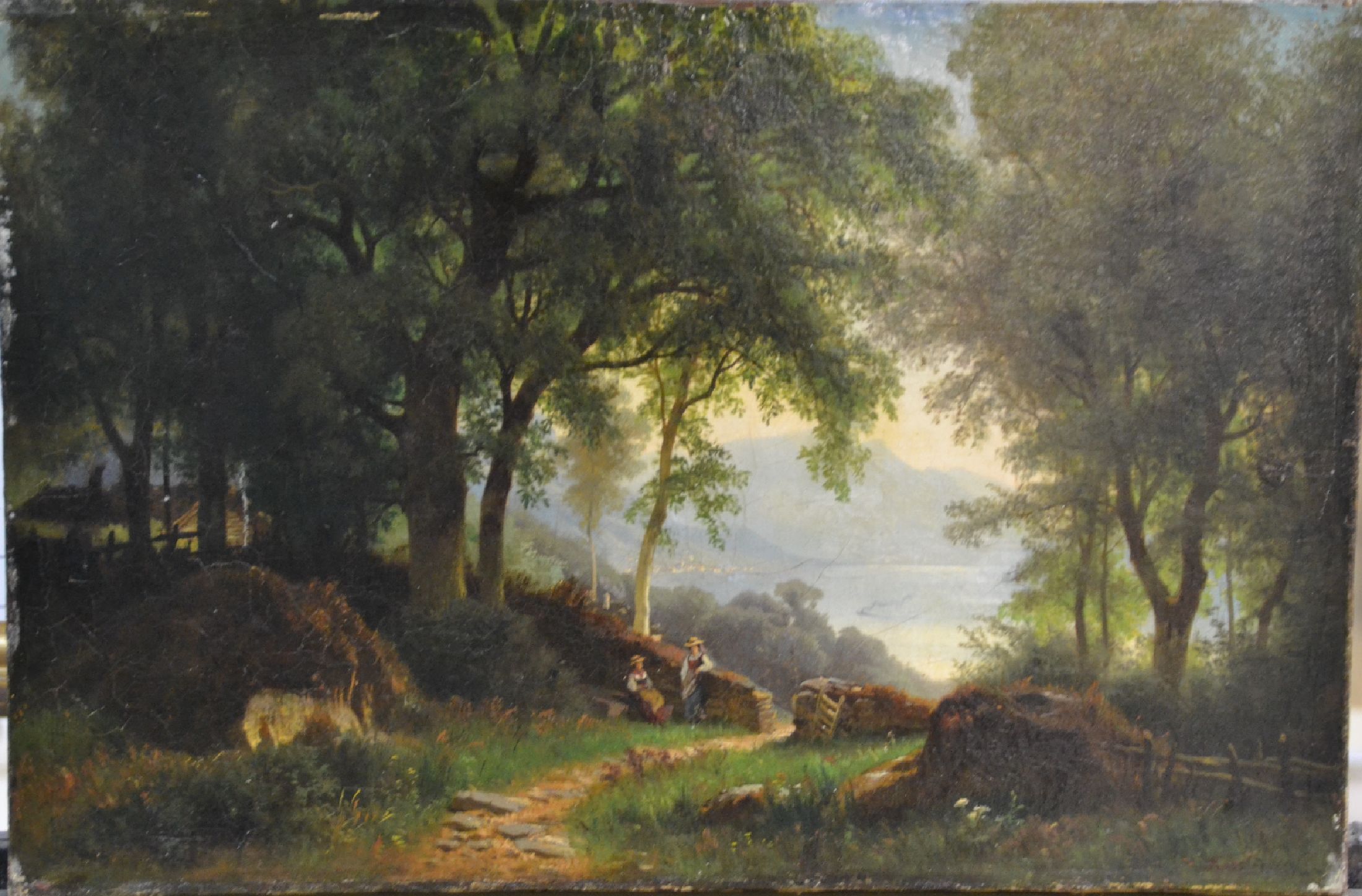 Detail b: Friedrich August Kessler, 1826 Tilsit-1906 Düsseldorf, Studium bei seinem Vater und an der Akademie Düsseldorf bei Schirmer, stellte regelmäßig ...