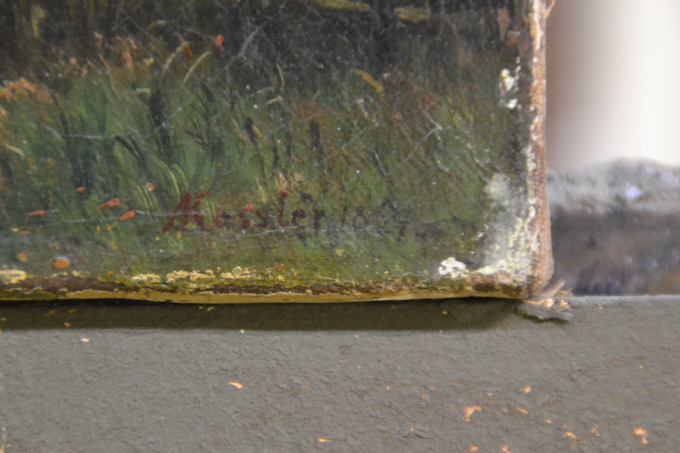 Detail d: Friedrich August Kessler, 1826 Tilsit-1906 Düsseldorf, Studium bei seinem Vater und an der Akademie Düsseldorf bei Schirmer, stellte regelmäßig ...