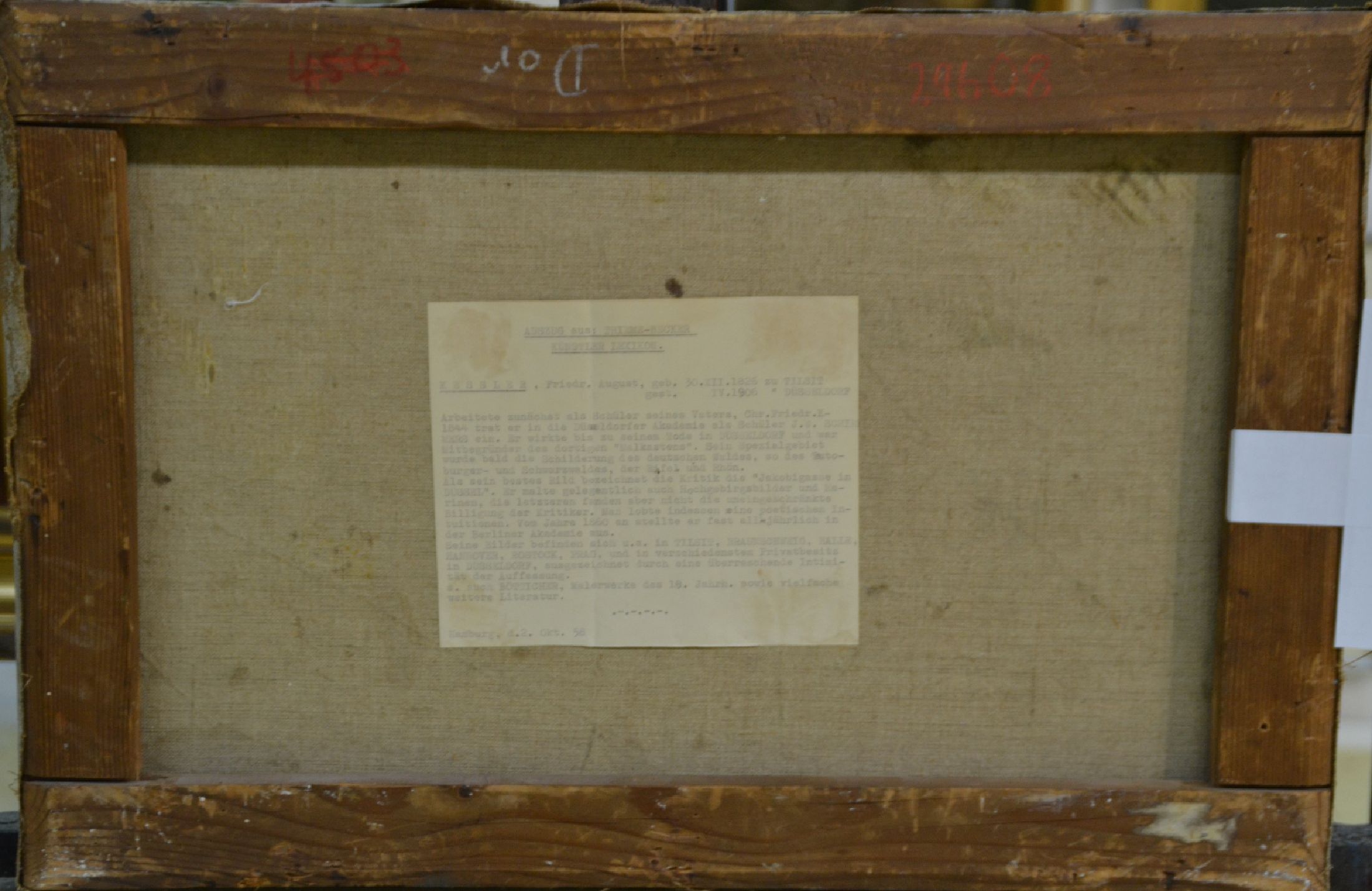 Detail e: Friedrich August Kessler, 1826 Tilsit-1906 Düsseldorf, Studium bei seinem Vater und an der Akademie Düsseldorf bei Schirmer, stellte regelmäßig ...