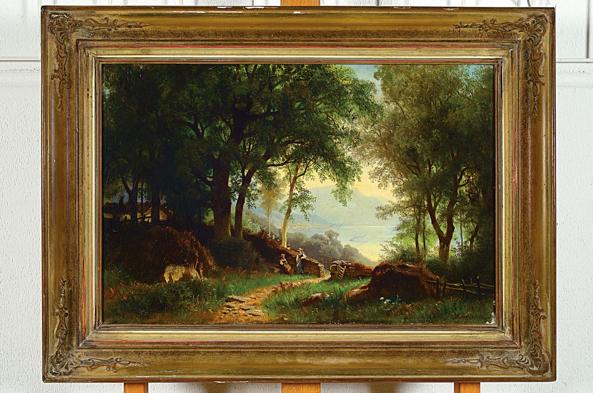 Detail k: Friedrich August Kessler, 1826 Tilsit-1906 Düsseldorf, Studium bei seinem Vater und an der Akademie Düsseldorf bei Schirmer, stellte regelmäßig ...