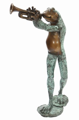 Image Frosch mit Trompete als Brunnenfigur
