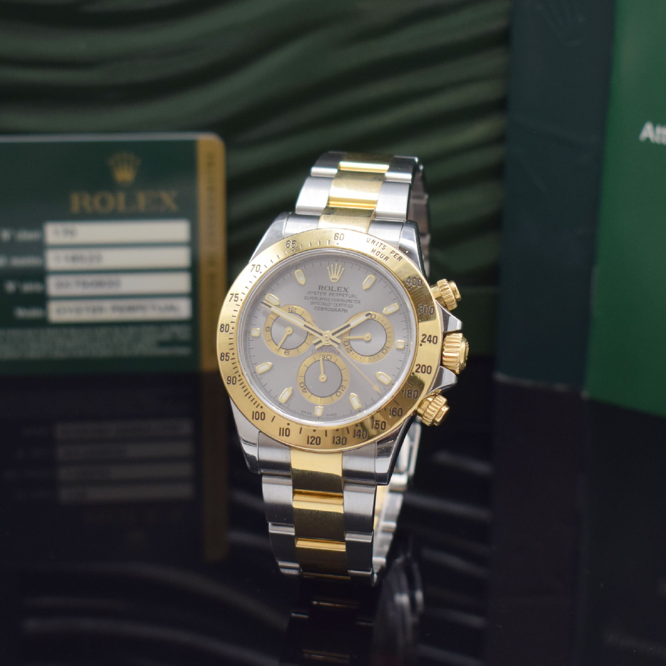 ROLEX Herrenarmbanduhr Oyster Perpetual Cosmograph Daytona Referenz 116523, Automatik, Random-Serie, Chronometer der Superlative in Edelstahl/Gold ...