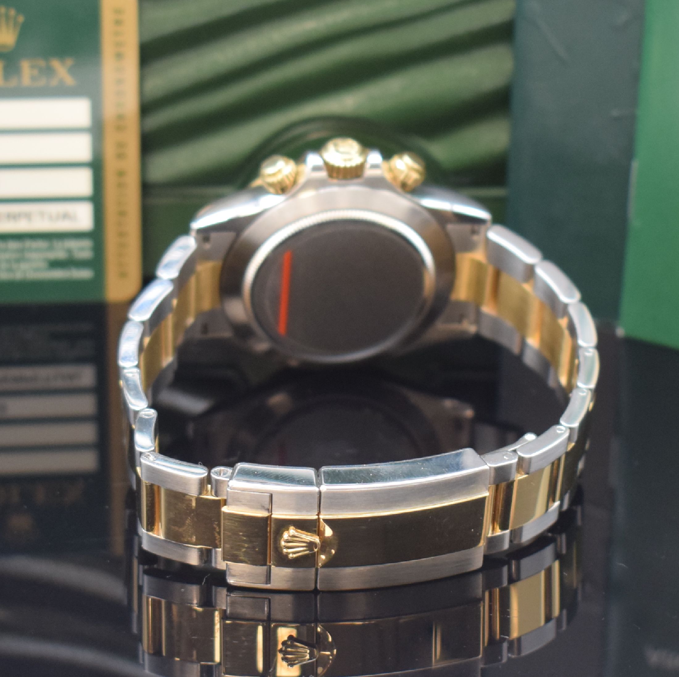 Detail b: ROLEX Herrenarmbanduhr Oyster Perpetual Cosmograph Daytona Referenz 116523, Automatik, Random-Serie, Chronometer der Superlative in Edelstahl/Gold ...