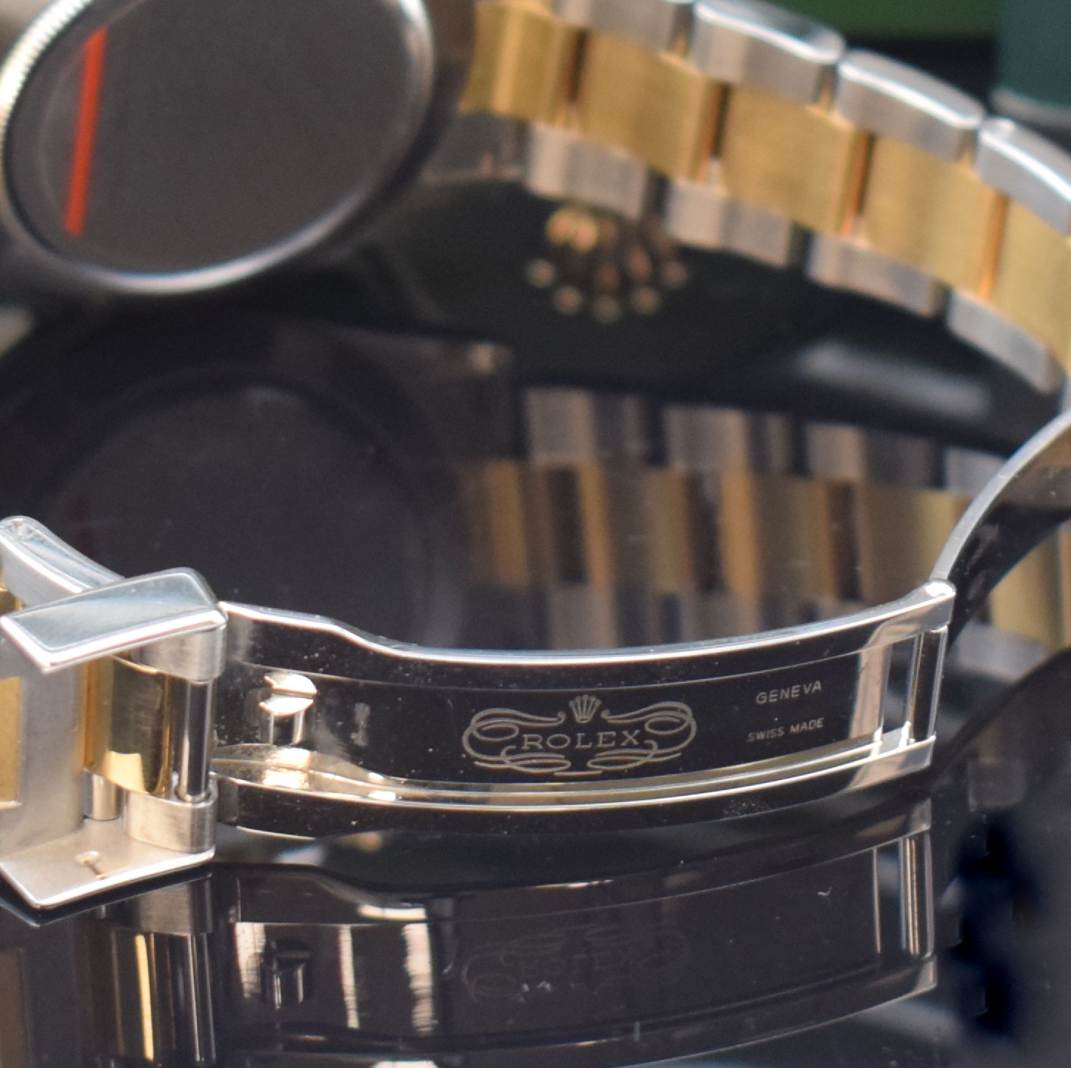 Detail c: ROLEX Herrenarmbanduhr Oyster Perpetual Cosmograph Daytona Referenz 116523, Automatik, Random-Serie, Chronometer der Superlative in Edelstahl/Gold ...