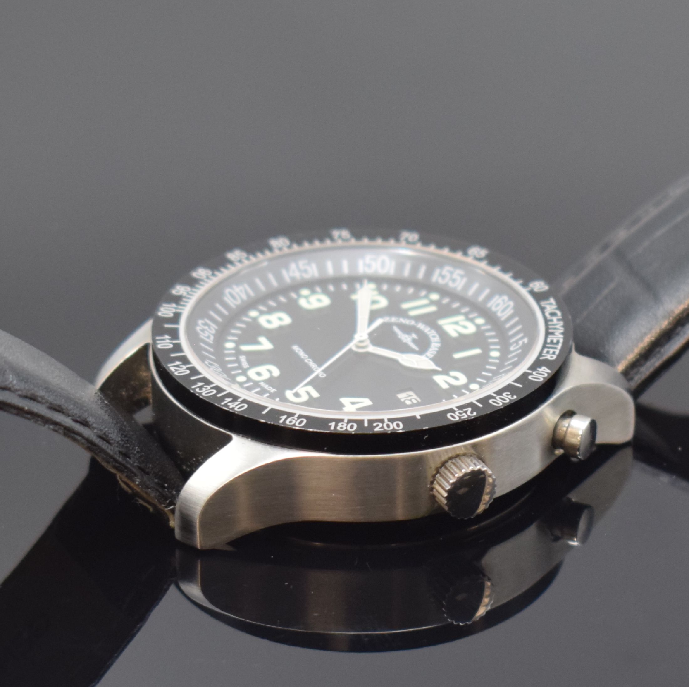 Detail b: ZENO-WATCH BASEL seltene, auf 400 Stück limitierte Herrenarmbanduhr Monochrono Referenz 3851, Handaufzug, Schweiz um 2020, Edelstahlgeh. inkl. ...