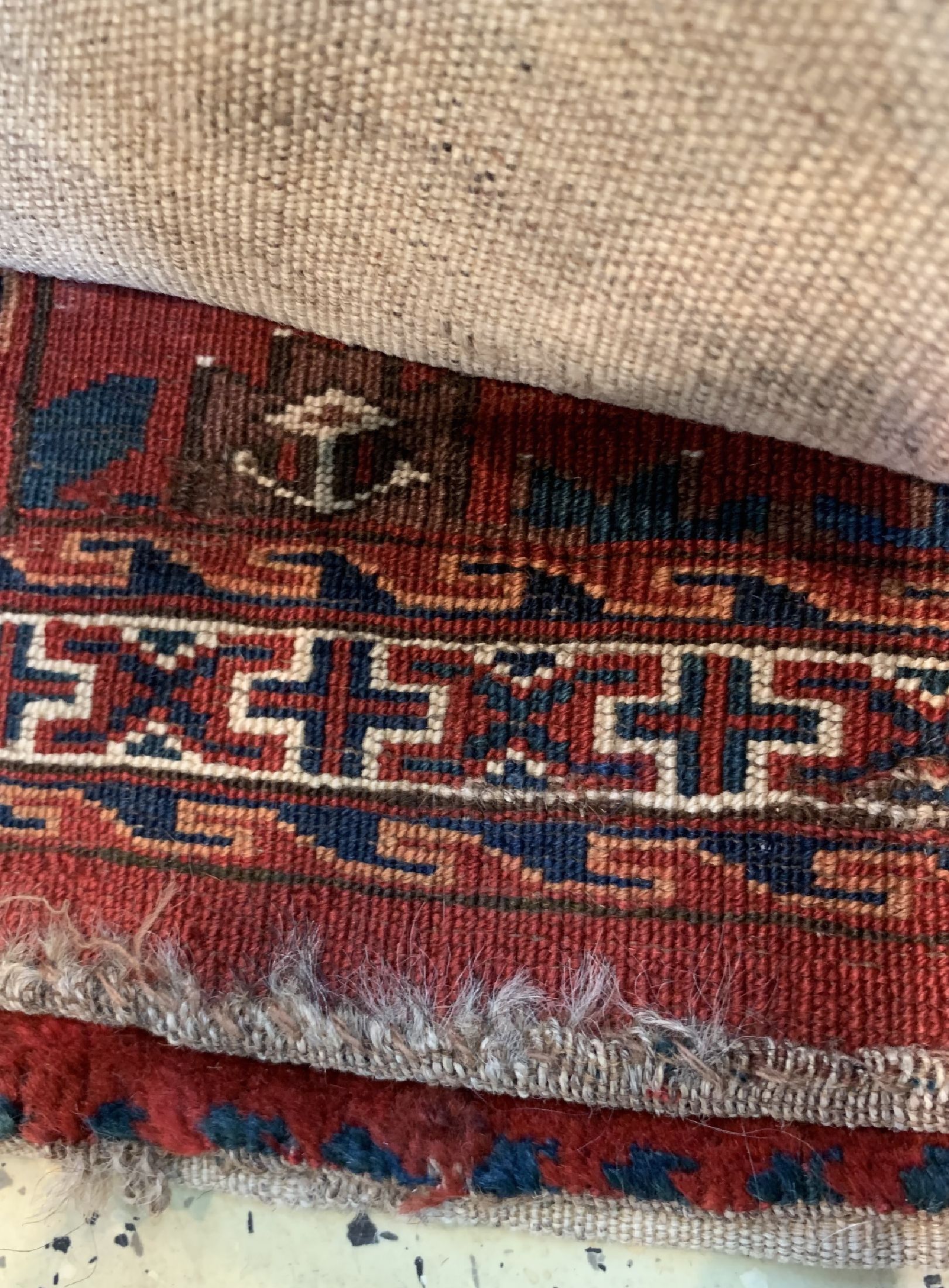 Detail h: Konvolut Asmalyk & Torba, Turkmenistan, 19.Jhd, Wolle auf Wolle, ca. 128 x 66 cm & ca. 83 x 35 cm, EHZ: 4