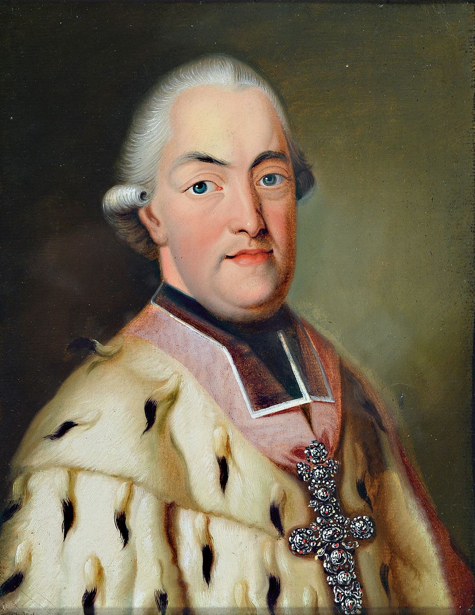 Unbekannter Künstler um 1780-1800, Porträt des Clemens Wenzelslaus von Sachsen, Kurfürst von Trier, Öl auf Papier, ca. 25x19cm, u.Gl., R. ca. ...