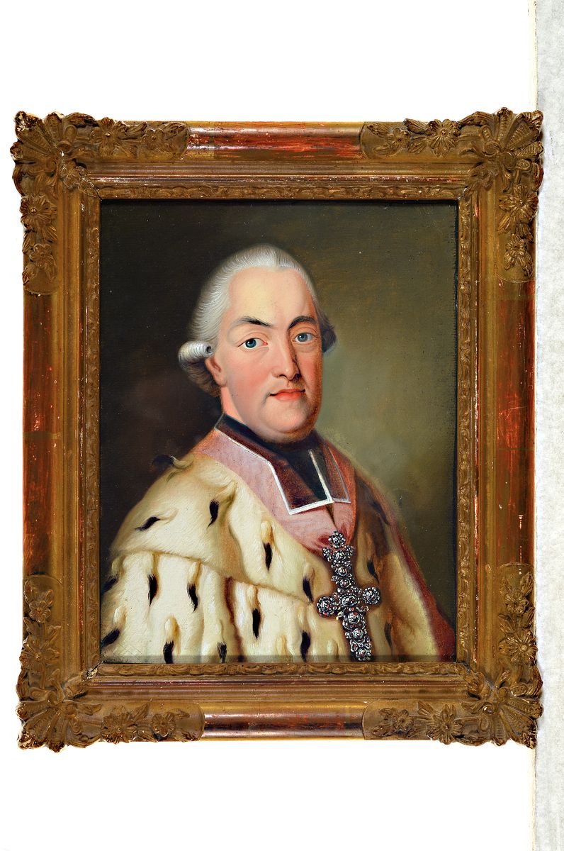 Detail k: Unbekannter Künstler um 1780-1800, Porträt des Clemens Wenzelslaus von Sachsen, Kurfürst von Trier, Öl auf Papier, ca. 25x19cm, u.Gl., R. ca. ...