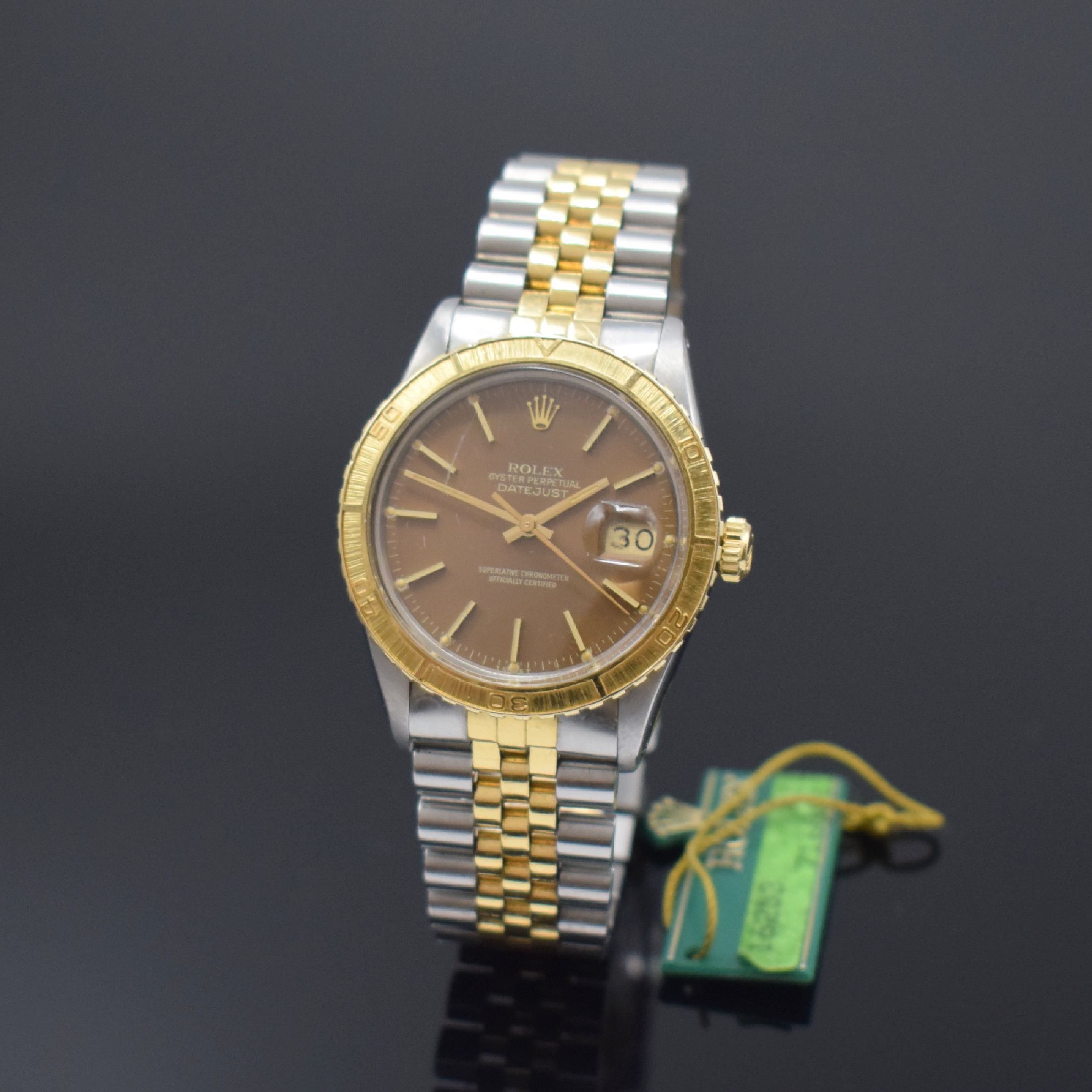 ROLEX Turn-O-Graph Herrenarmbanduhr Referenz 16253, Schweiz um 1982, Automatik, Oystergeh. in Edelstahl/Gold kombiniert inkl. Jubileeband m. ...