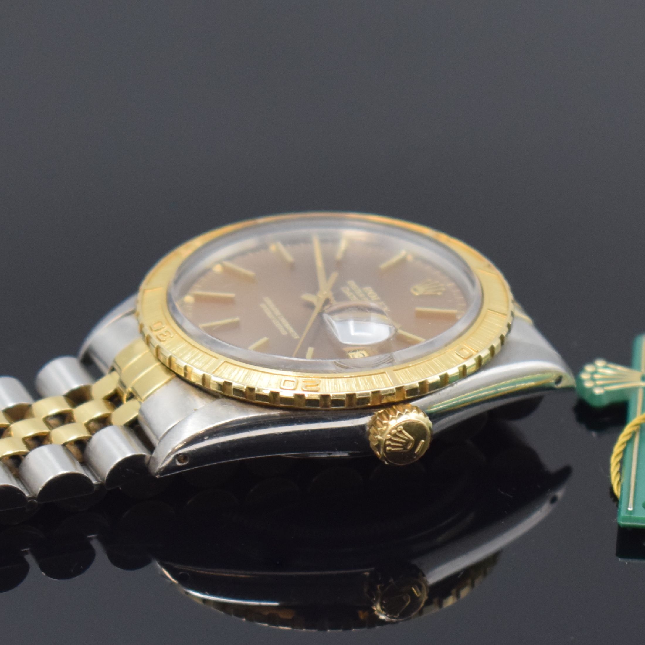 Detail c: ROLEX Turn-O-Graph Herrenarmbanduhr Referenz 16253, Schweiz um 1982, Automatik, Oystergeh. in Edelstahl/Gold kombiniert inkl. Jubileeband m. ...