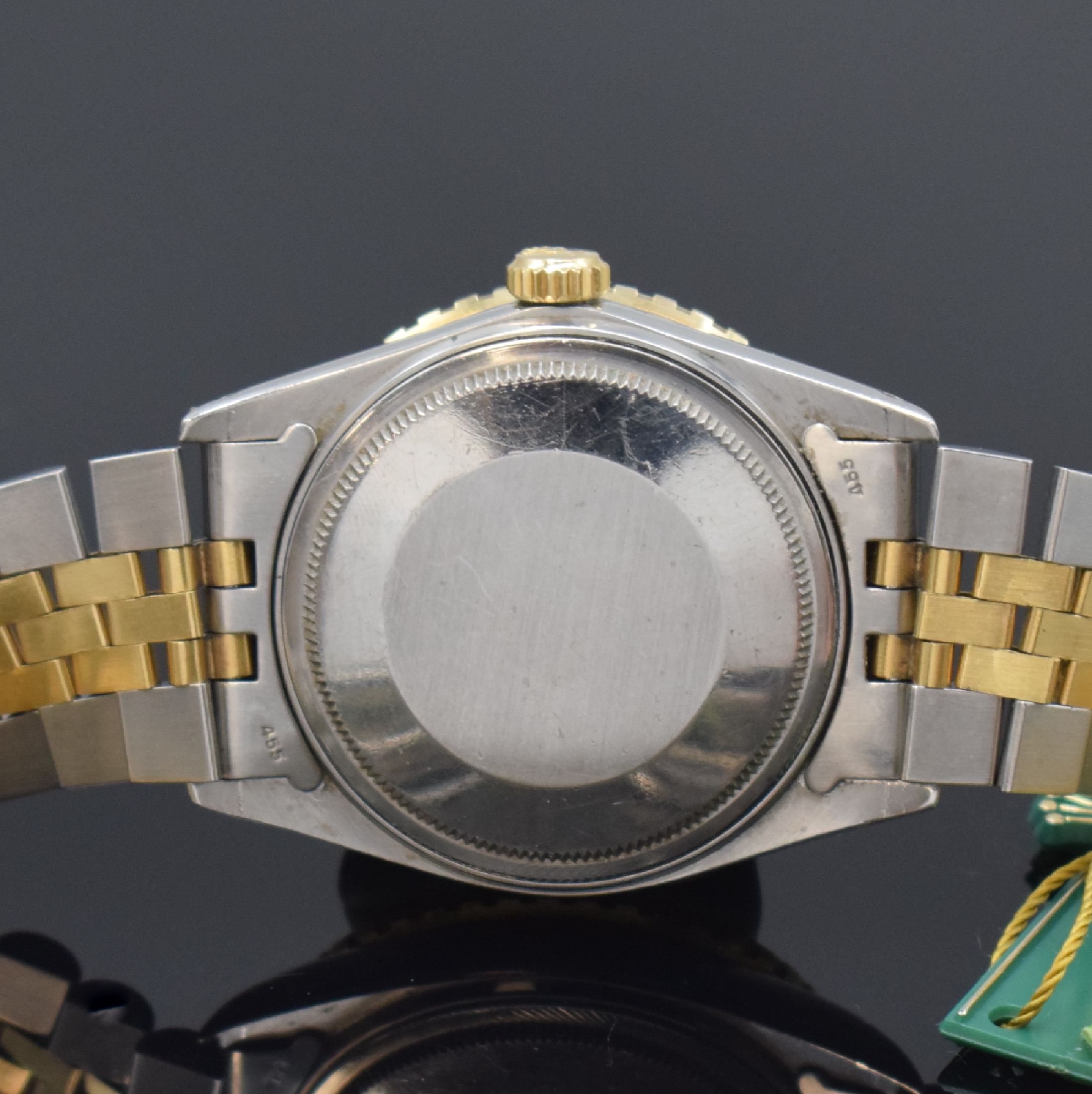 Detail d: ROLEX Turn-O-Graph Herrenarmbanduhr Referenz 16253, Schweiz um 1982, Automatik, Oystergeh. in Edelstahl/Gold kombiniert inkl. Jubileeband m. ...