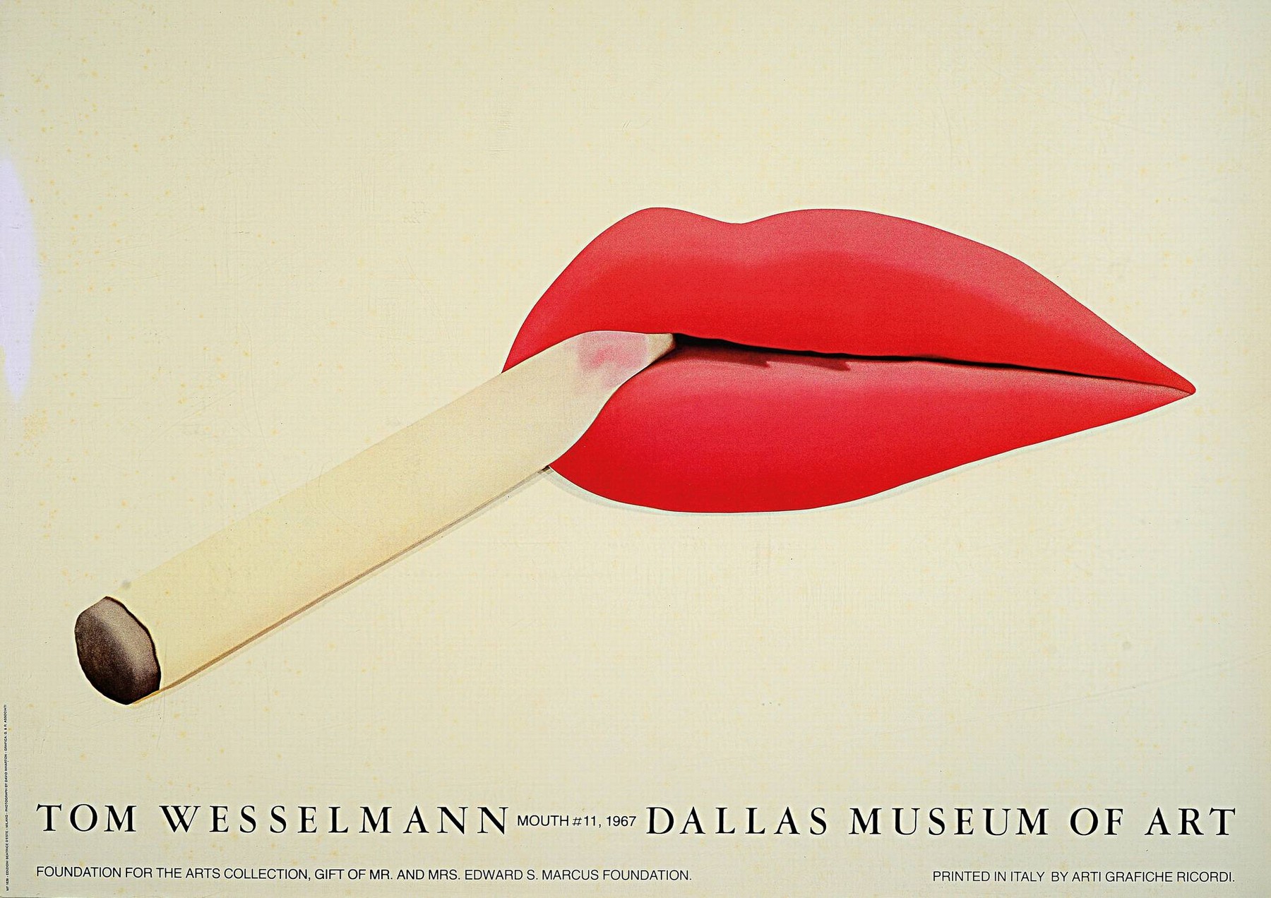 Tom Wesselmann, 1931-2004, Lithographie, "Mouth Nr.11" (1967), Ausstellungsplakat für das Dallas Museum of Art, Druck Arti Grafiche ...