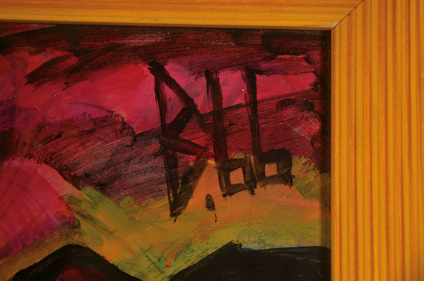 Detail a: Berutscha (Gurami Hagemann), 1945 Tiblissi/Georgien-2013, weibliche Figurengruppe, 5 Akte vor vielfarbigem Grund, rechts oben monogrammiert und ...