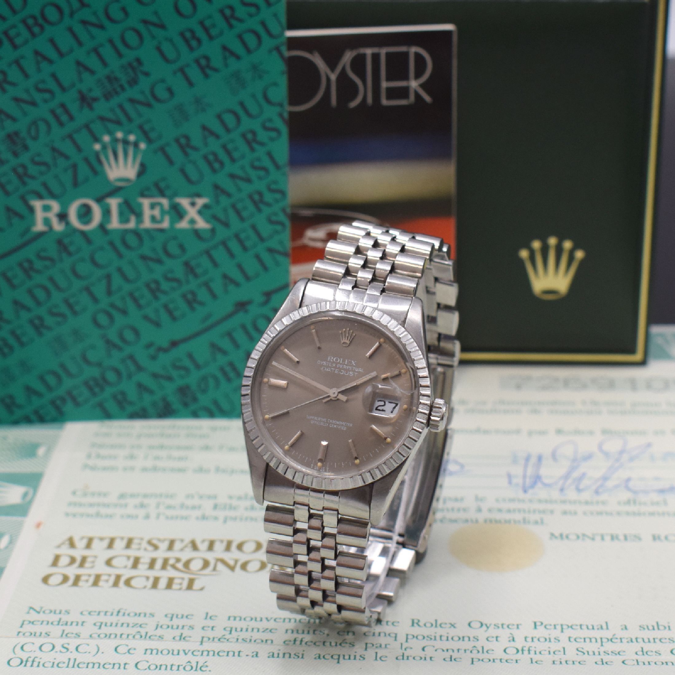 ROLEX Herrenarmbanduhr Oyster Perpetual Datejust Referenz 16030, Automatik, Edel- stahlgeh. inkl. Jubileeband m. Faltschließe Ref. 62510H mit ...