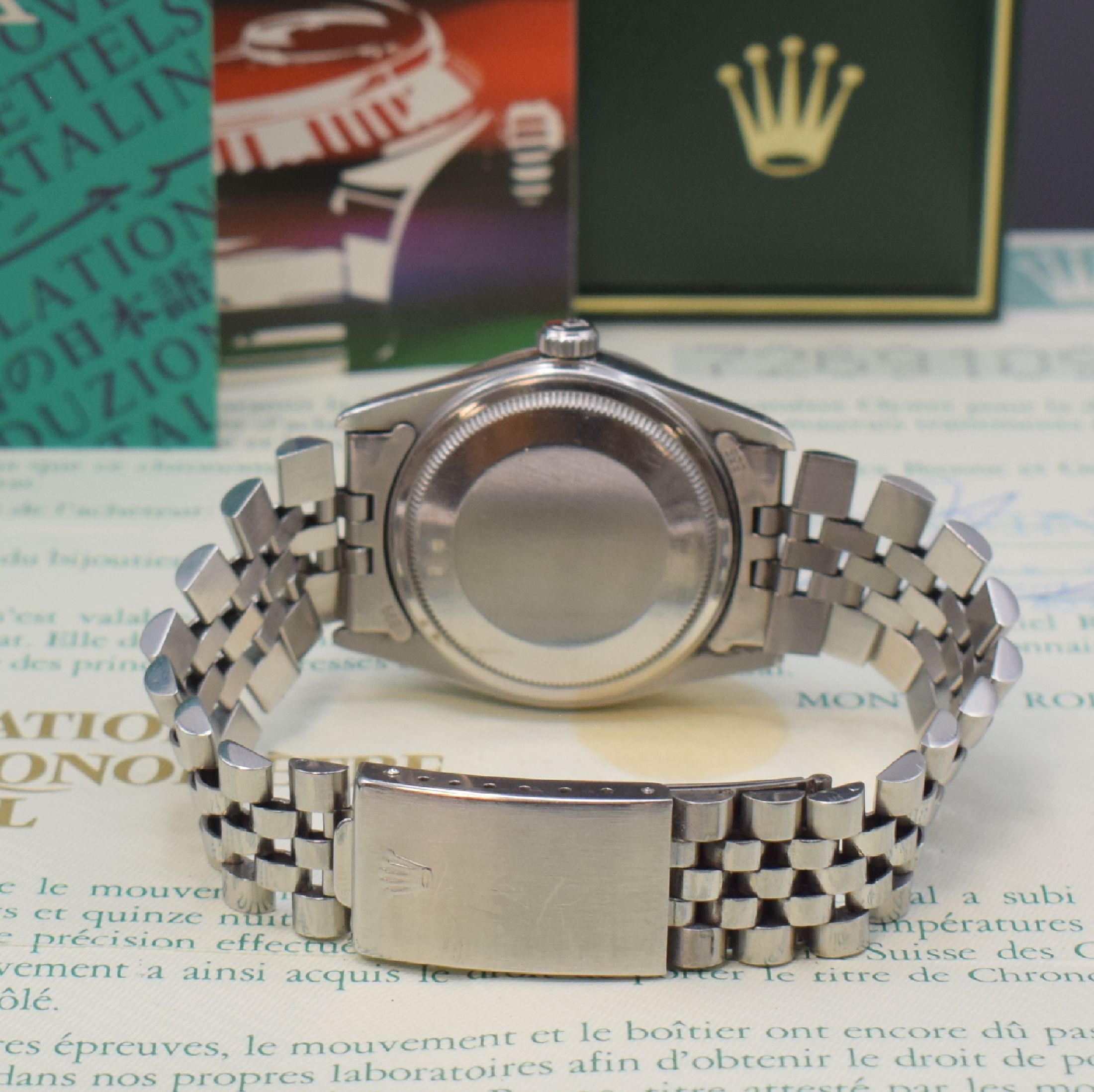 Detail b: ROLEX Herrenarmbanduhr Oyster Perpetual Datejust Referenz 16030, Automatik, Edel- stahlgeh. inkl. Jubileeband m. Faltschließe Ref. 62510H mit ...