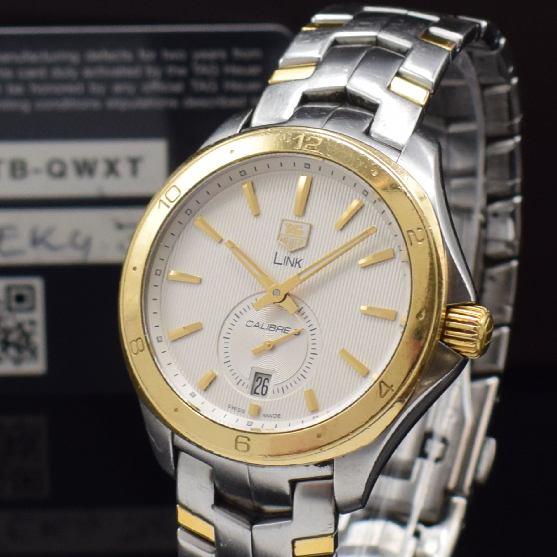 Detail a: TAG HEUER Herrenarmbanduhr Link Calibre 6 Referenz WAT2150, Schweiz um 2015, Automatik, Edelstahl/Gold kombiniert inkl. Gliederband m. Faltschl., ...