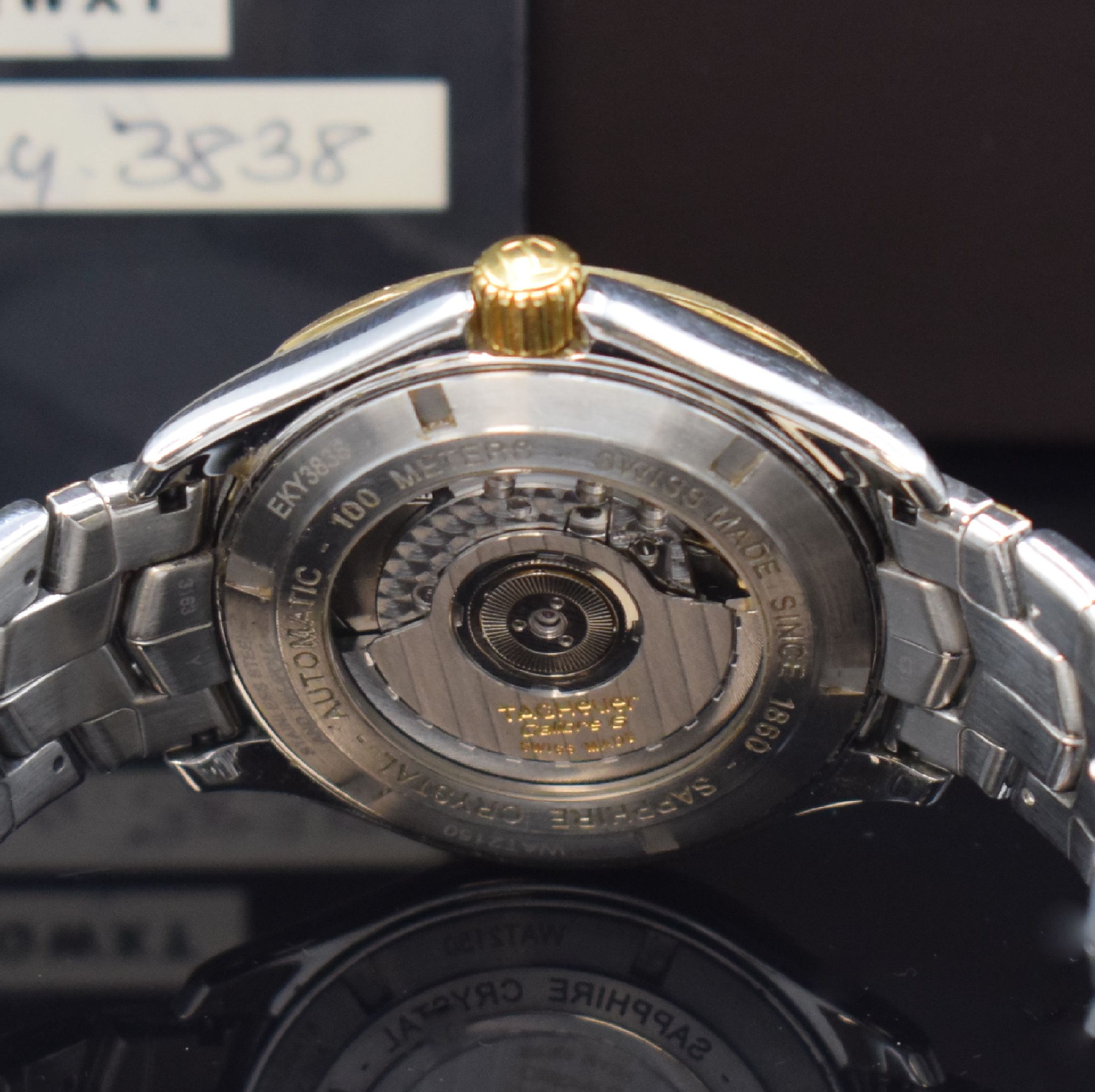 Detail d: TAG HEUER Herrenarmbanduhr Link Calibre 6 Referenz WAT2150, Schweiz um 2015, Automatik, Edelstahl/Gold kombiniert inkl. Gliederband m. Faltschl., ...