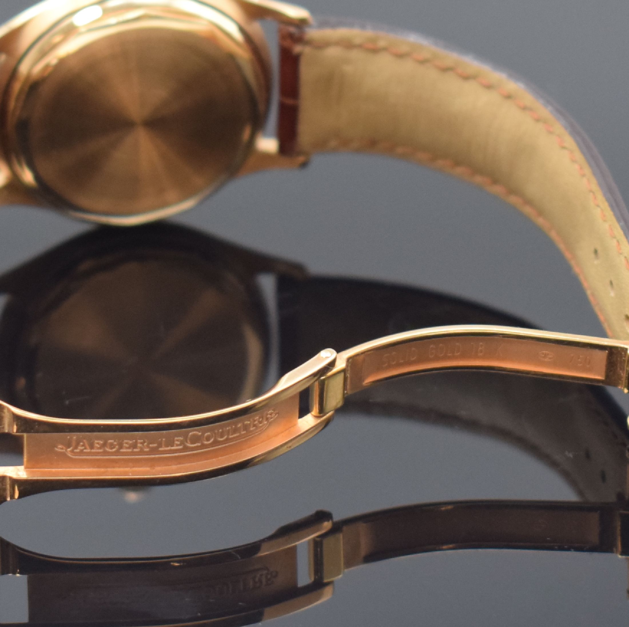 Detail c: VACHERON & CONSTANTIN Herrenarmbanduhr in RG 750/000 mit JLC-Faltschließe in RG 750/000, Schweiz um 1955, Automatik, verschr. Geh., silb. Zifferbl. ...