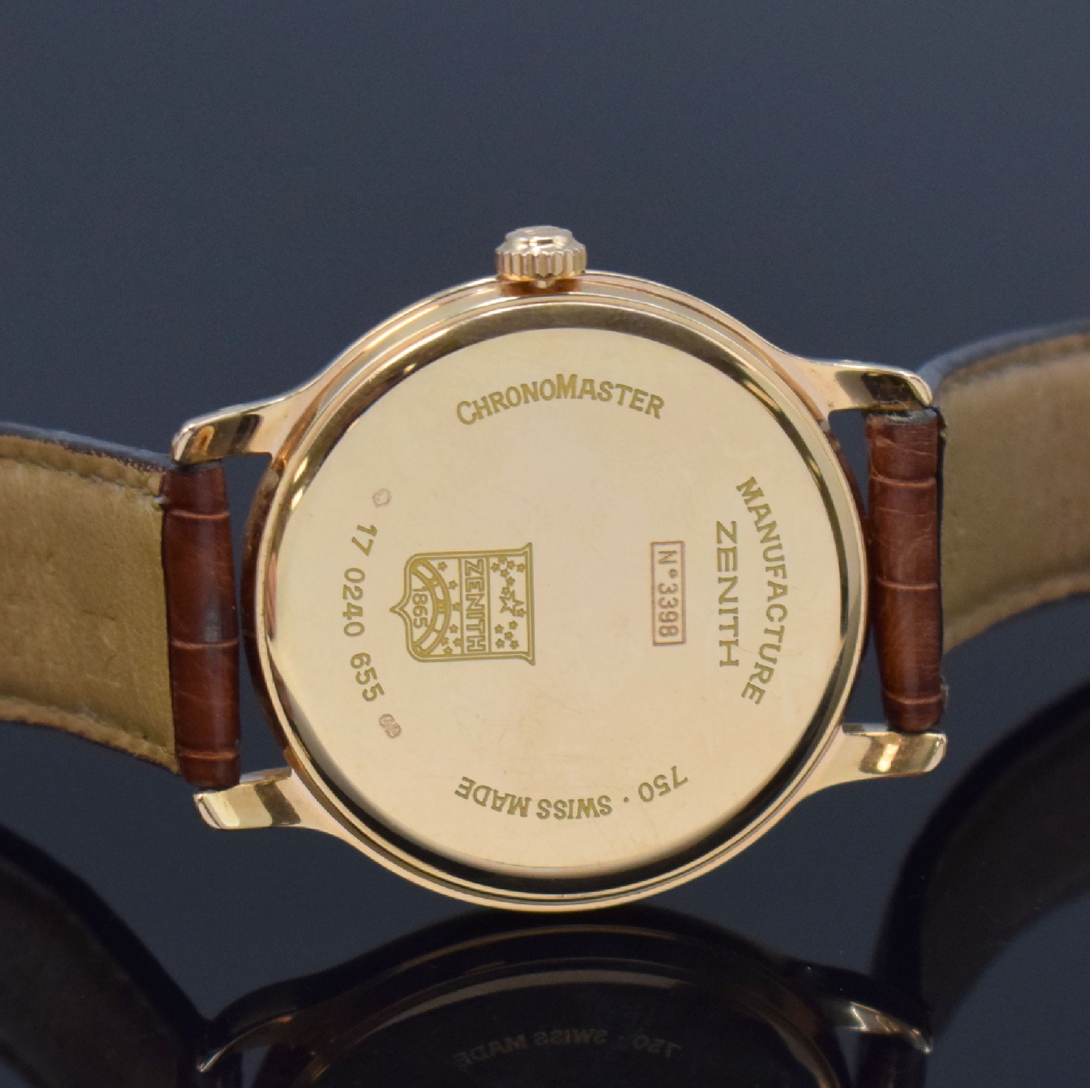 Detail c: ZENITH ELITE HW Chronometre Herrenarmbanduhr mit Gangreserveanzeige in RG 750/000 Referenz 17 0240 655, Schweiz um 2000, Handaufzug, gedr. Geh., ...