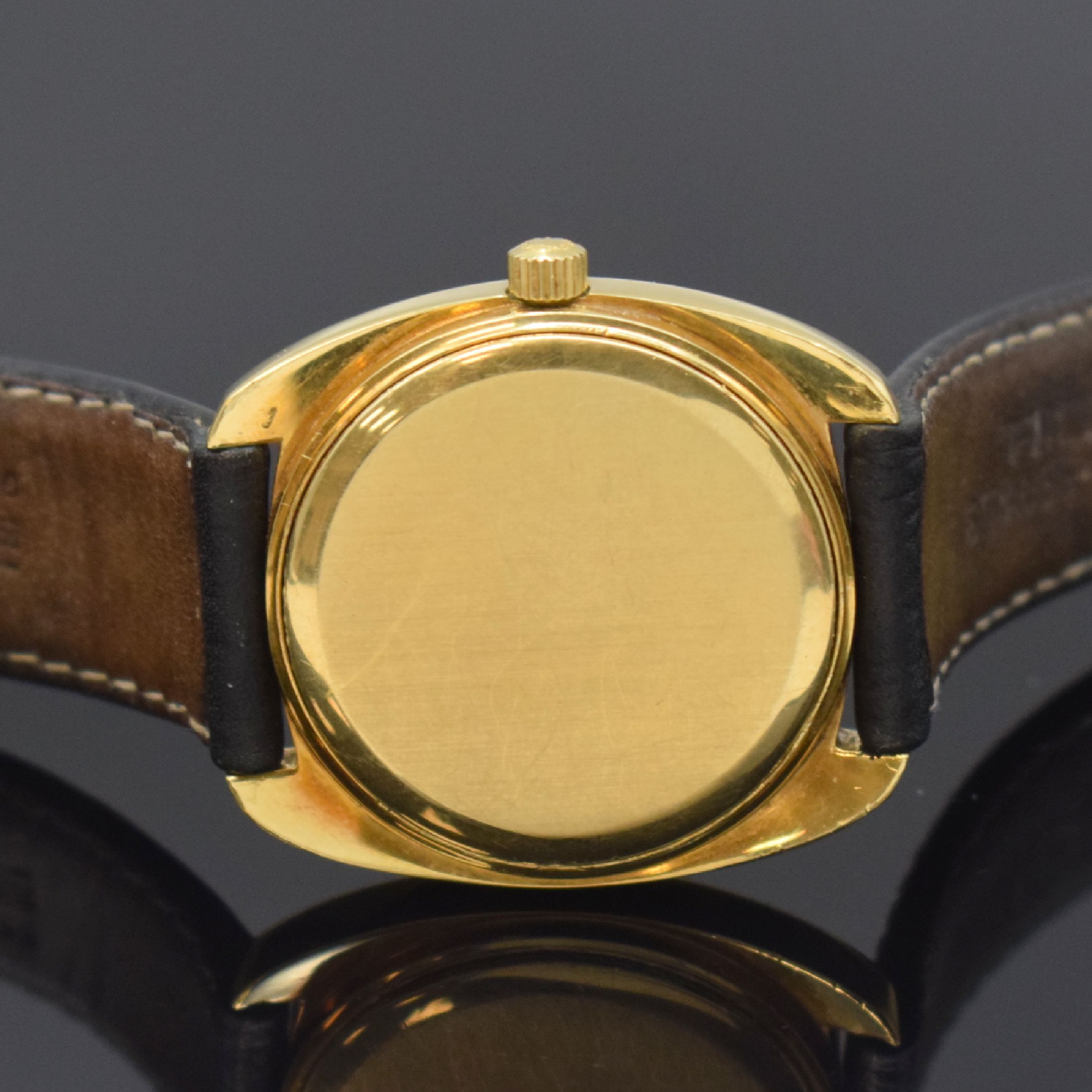 Detail c: LONGINES Flagship Ultronic Herrenarmbanduhr in GG 750/000 mit Stimmgabelschwinger Referenz 4807 1, Schweiz um 1970, 2-teil. Gehäuse, Boden aufgedr., ...