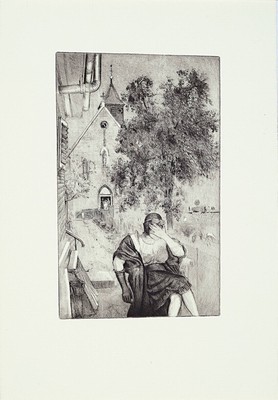 Image 26691123 - Karl Hubbuch, 1891-1979 Karlsruhe, etching, crashed 1922, estate stamp, Lit. Riester 60, see cat. Michael Hasenclever Karl HUBBUCH printmaking 1983 Fig. 67, sheet size. approx. 40x27 cm, P25.5x15.6 cm, framed under glass