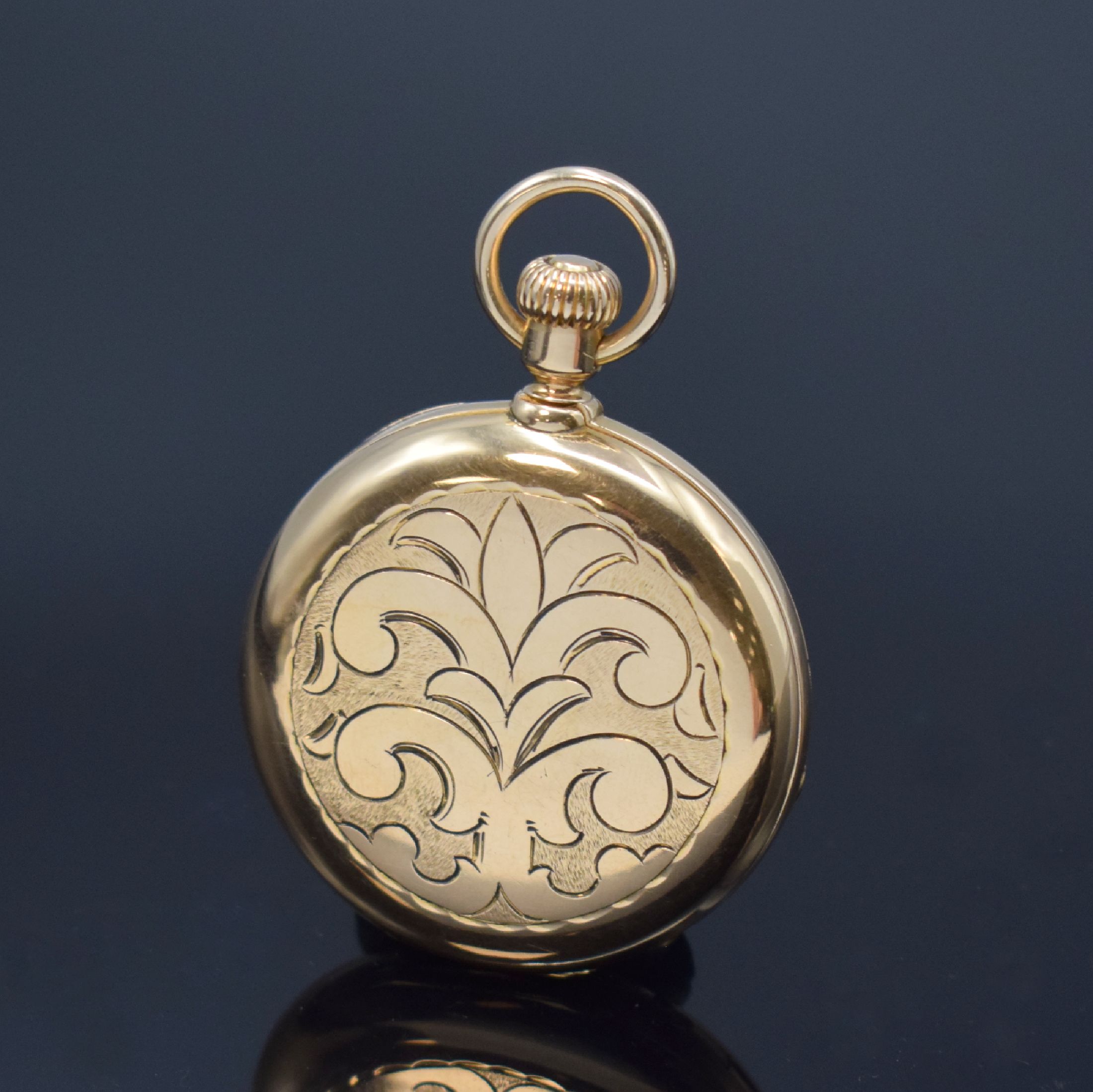 Detail b: PATEK PHILIPPE & Co Herrensavonette in RG 750/000, Schweiz um 1975, 2-Deckel Goldgeh., verg. Cuvette neutral ers., Emailzifferbl. riss. m. röm. ...