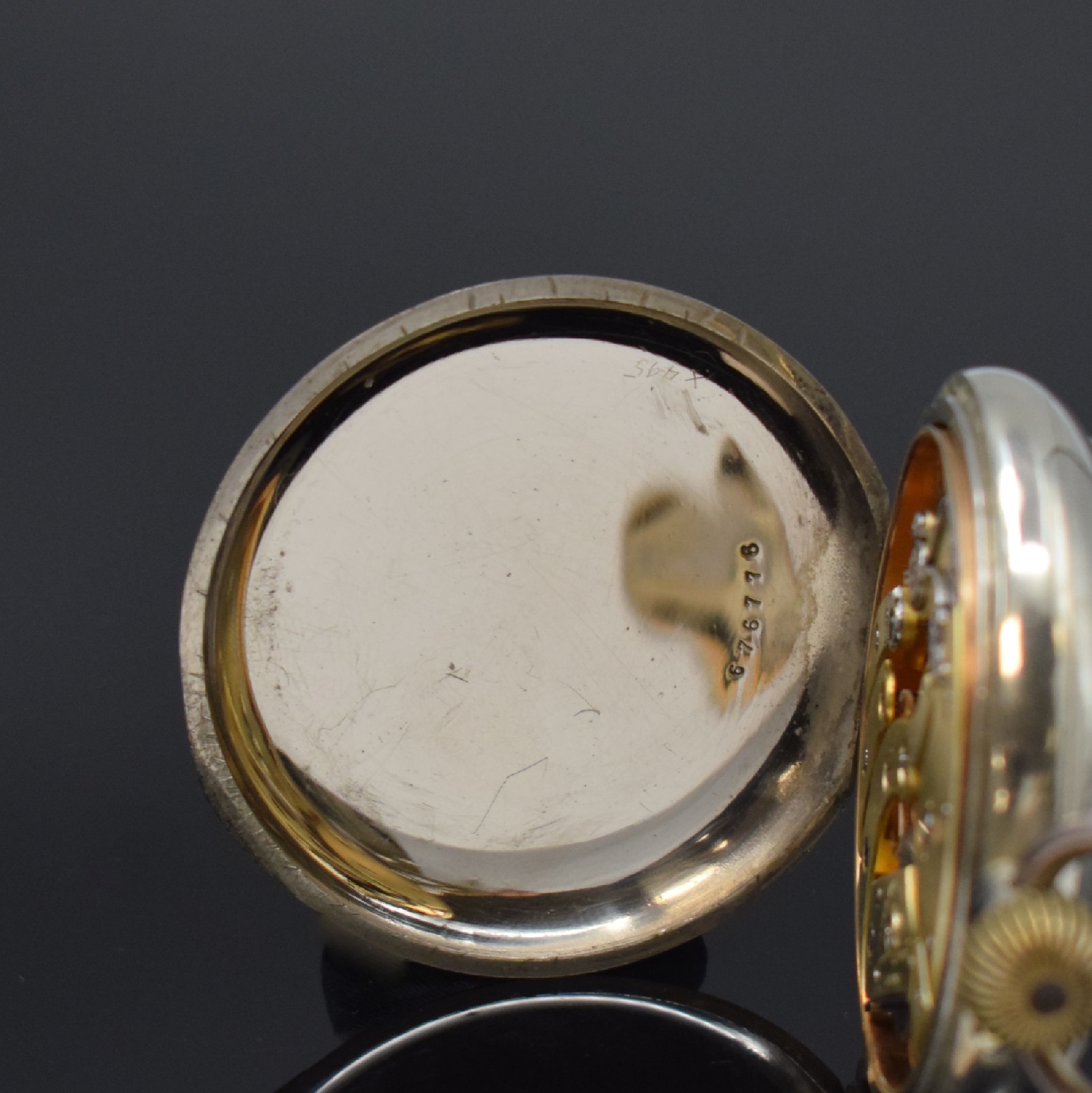 Detail b: PATEK PHILIPPE & Co großes Präzisions- Ankerwerk, Schweiz um 1910, neutr. Nickelgeh. sp., Emailzifferbl. m. röm. Zahlen riss., arab. Minuterie, ...
