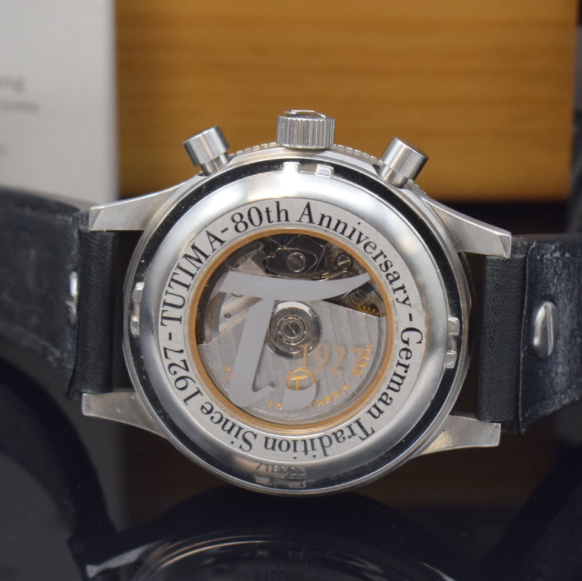 Detail c: TUTIMA Grand Classic "80th Anniversary" Armbandchronograph Referenz 781, Automatik, Deutschland um 2007, Edelstahlgeh. inkl. orig. ...