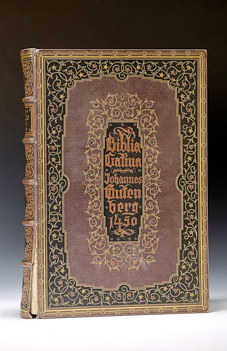 Gutenberg-Bibel, Faksmilie Ausgabe, der zweiundvierzigzeiligen Gutenbergbibel, 1913 Insel Verlag Leipzig, 300 Exp., Büttenpapier, num. 91, ...