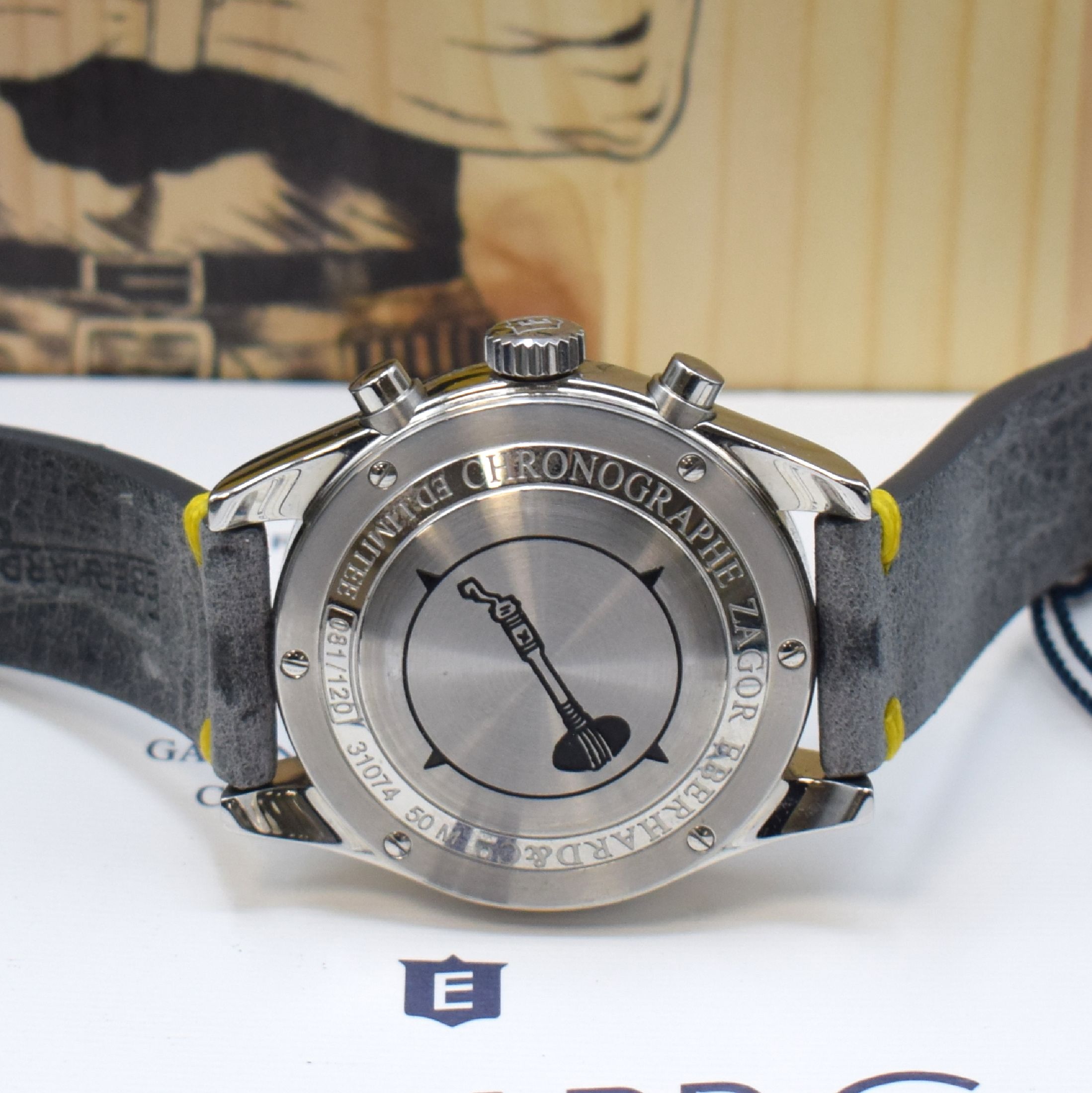 Detail d: EBERHARD & Co. seltene, auf 120 Stück limitierter Armbandchronograph "ZAGOR", Automatik, herausgegeben anl. 60 Jubiläums gleichnamigen ...