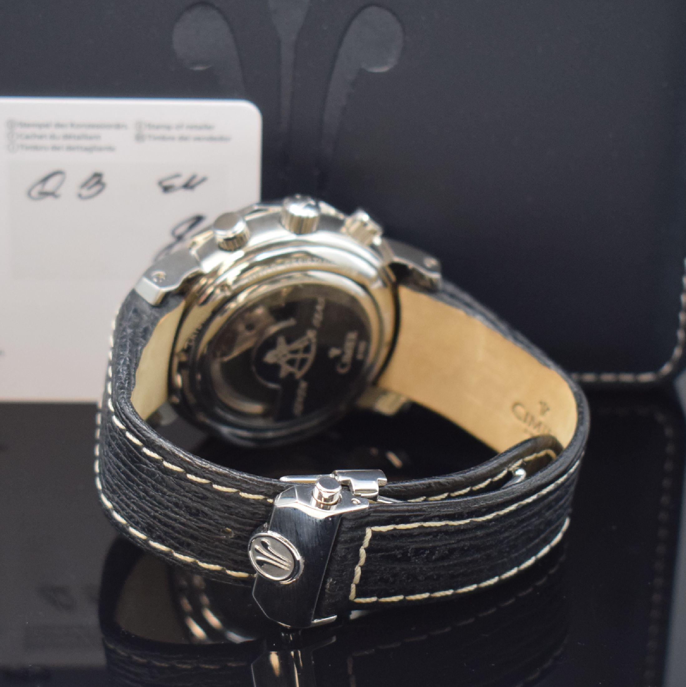Detail b: CIMIER nahezu neuwertiger Armbandchronograph Seven Seas Sextant Referenz 6103, Automatik, Edelstahlgeh. inkl. orig. Lederband m. orig. Faltschl., ...