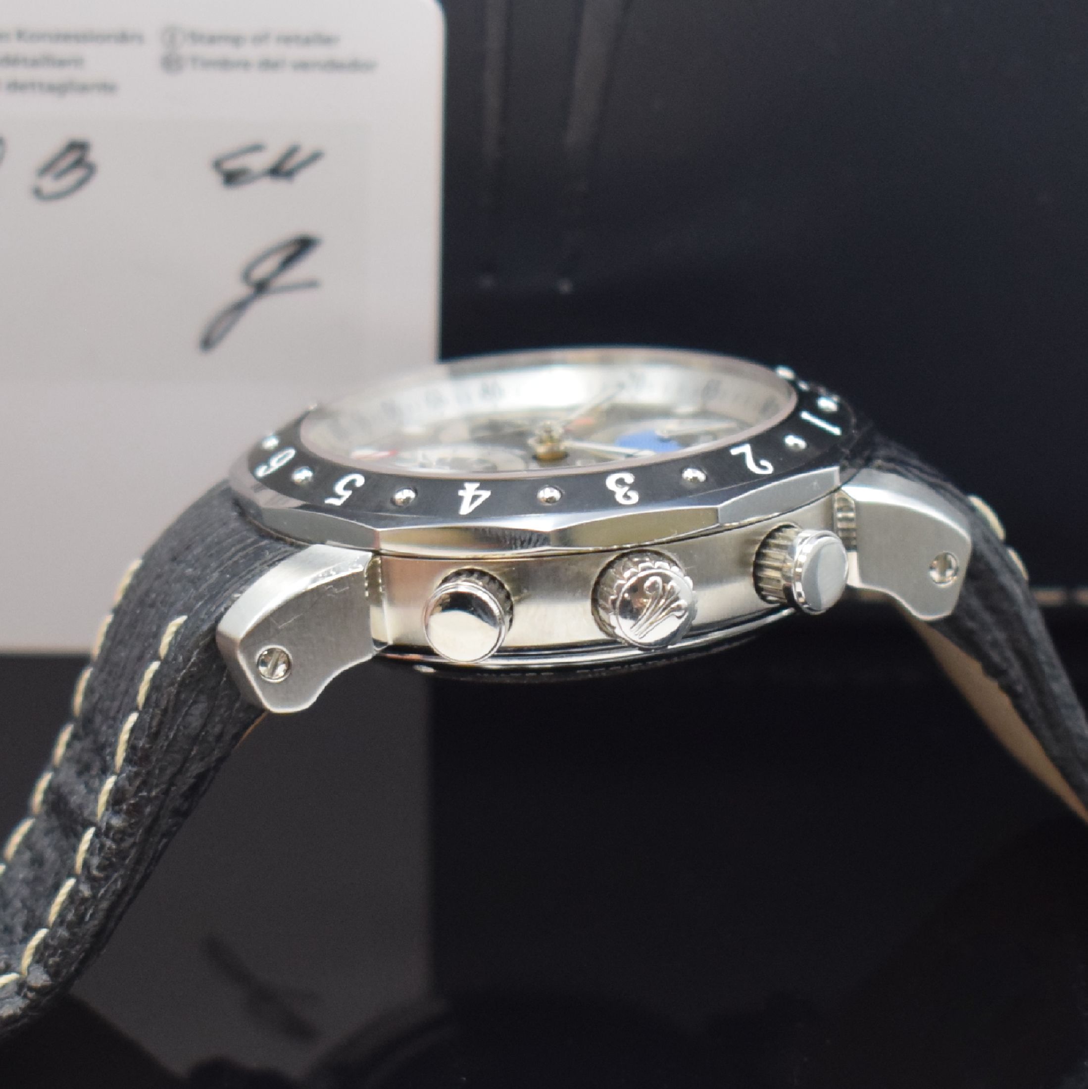 Detail c: CIMIER nahezu neuwertiger Armbandchronograph Seven Seas Sextant Referenz 6103, Automatik, Edelstahlgeh. inkl. orig. Lederband m. orig. Faltschl., ...