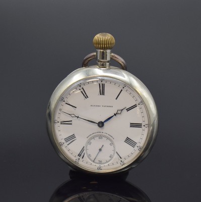 PATEK PHILIPPE & Co großes Präzisions- Ankerwerk, Schweiz um 1910, neutr. Nickelgeh. sp., Emailzifferbl. m. röm. Zahlen riss., arab. Minuterie, ...