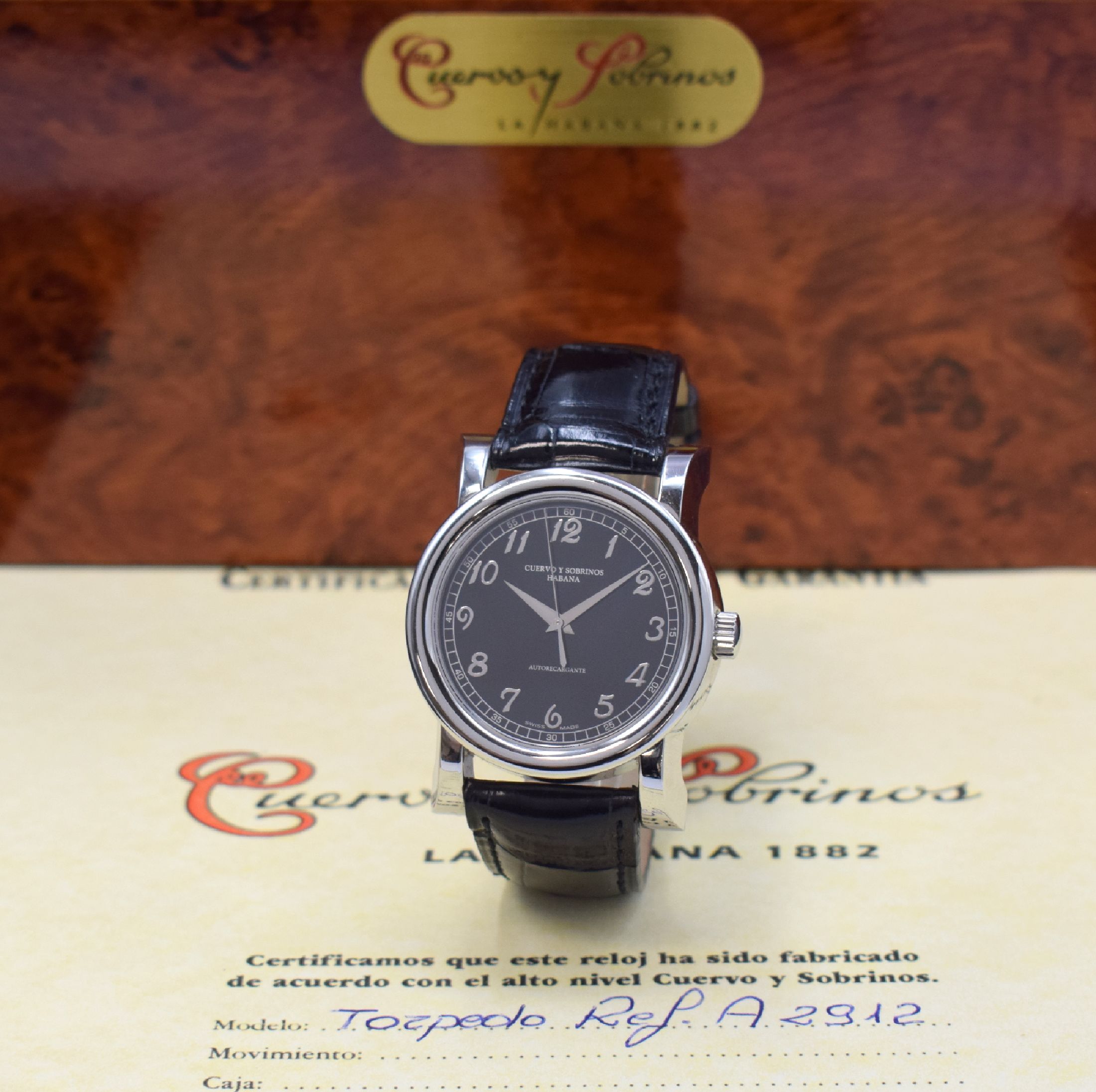 CUERVO Y SOBRINOS Habana "Torpedeo" Herrenarmbanduhr Referenz A 2912, Schweiz um 2020, Automatik, verschr. Edelstahlgeh. inkl. orig. ...
