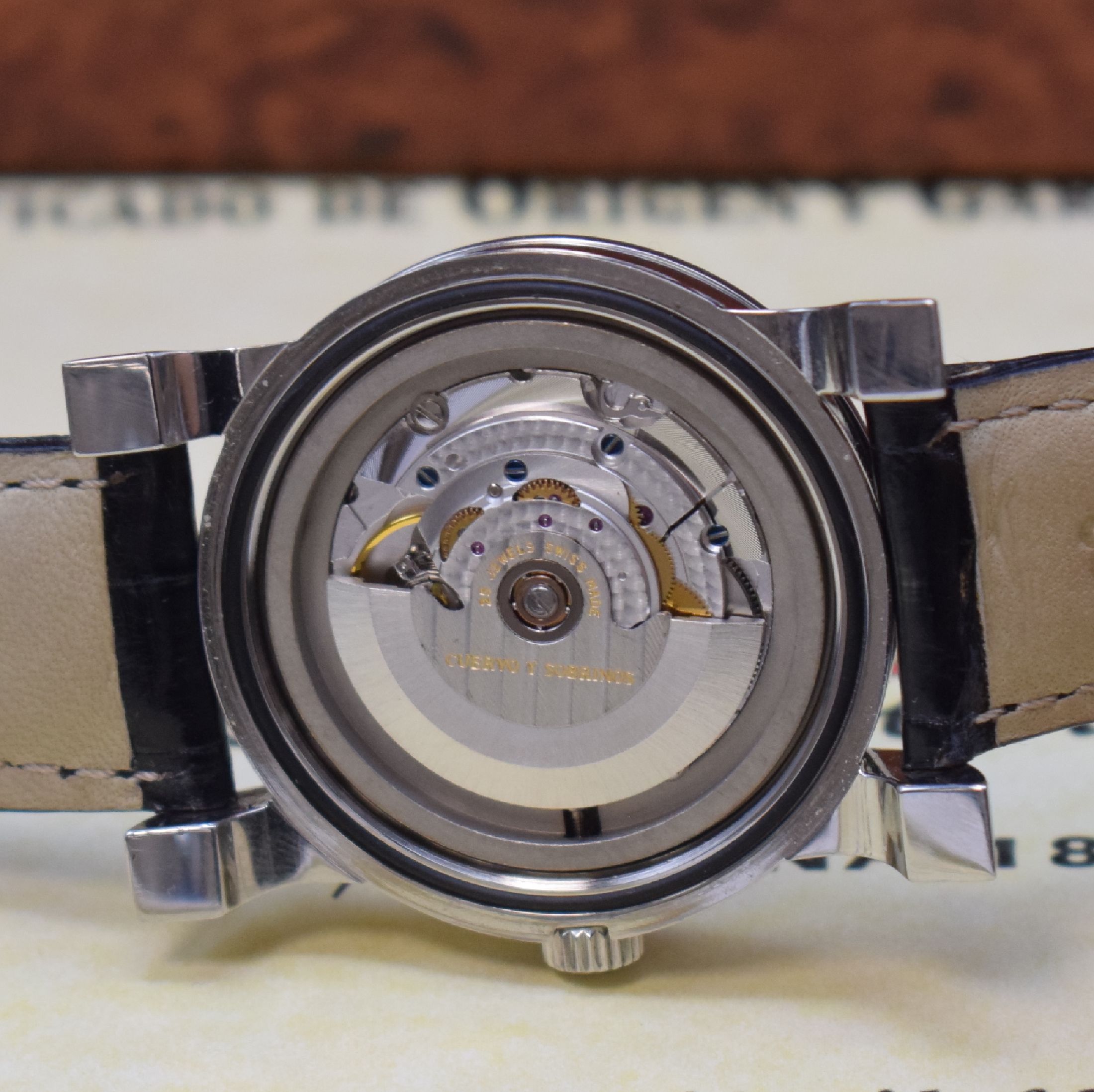 Detail d: CUERVO Y SOBRINOS Habana "Torpedeo" Herrenarmbanduhr Referenz A 2912, Schweiz um 2020, Automatik, verschr. Edelstahlgeh. inkl. orig. ...