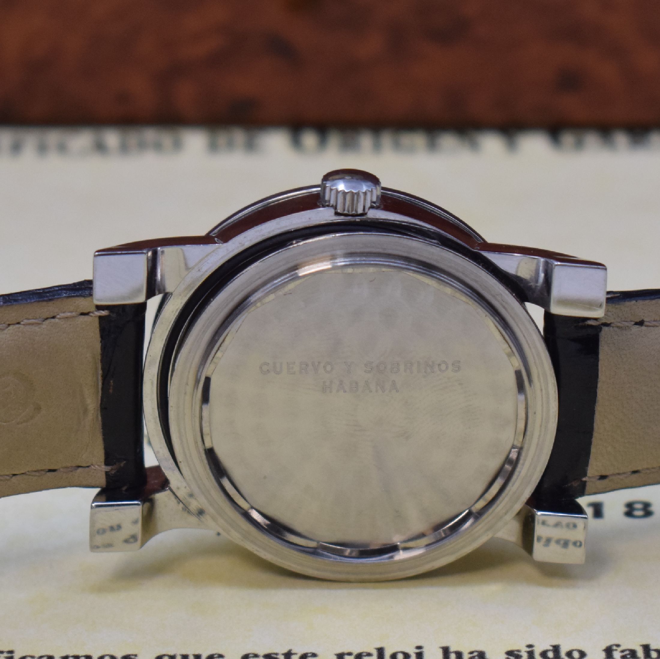 Detail e: CUERVO Y SOBRINOS Habana "Torpedeo" Herrenarmbanduhr Referenz A 2912, Schweiz um 2020, Automatik, verschr. Edelstahlgeh. inkl. orig. ...