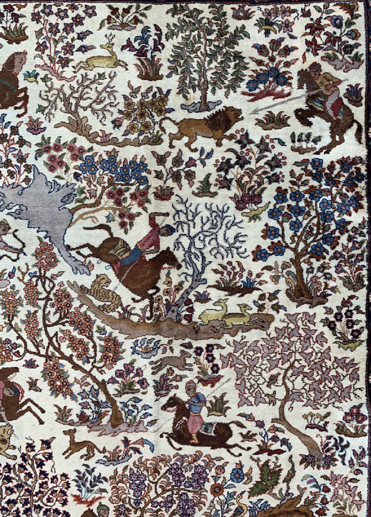 Detail c: Lahor Kork fein, Pakistan, ca. 50 Jahre, Korkwolle auf Baumwolle, ca. 215 x 138 cm, EHZ: 2