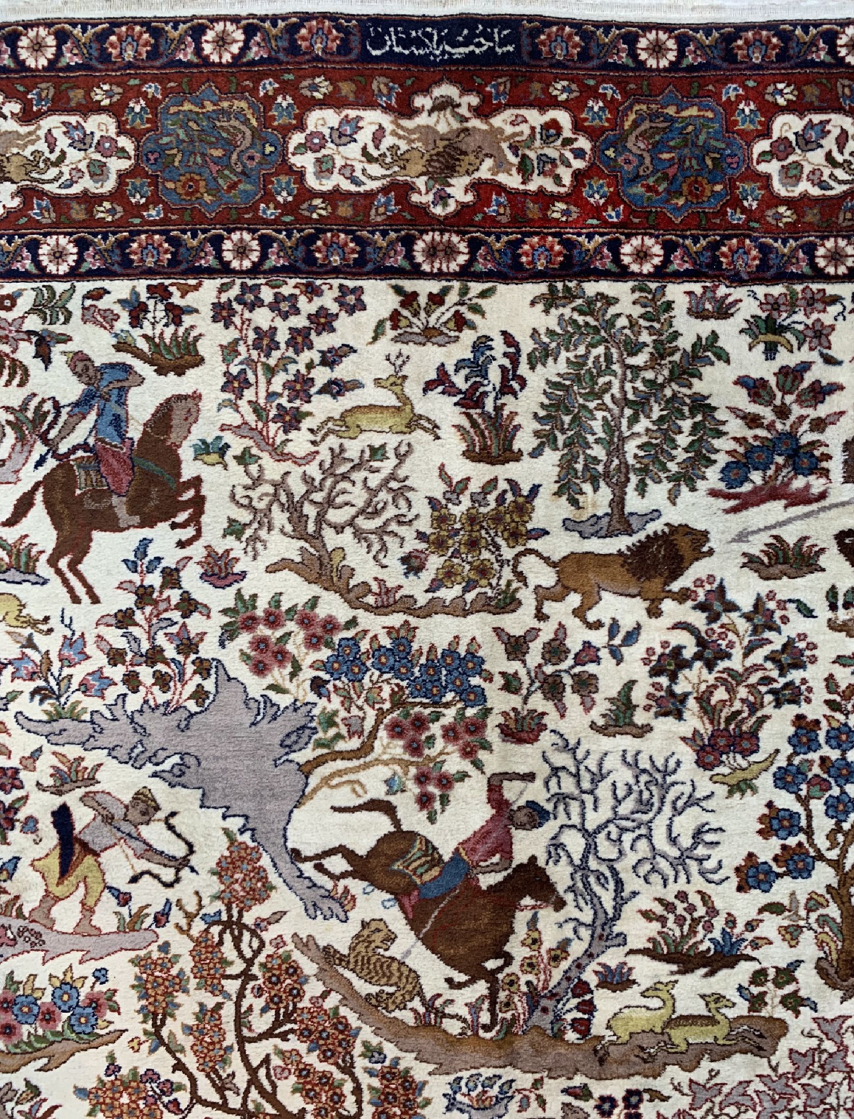 Detail d: Lahor Kork fein, Pakistan, ca. 50 Jahre, Korkwolle auf Baumwolle, ca. 215 x 138 cm, EHZ: 2
