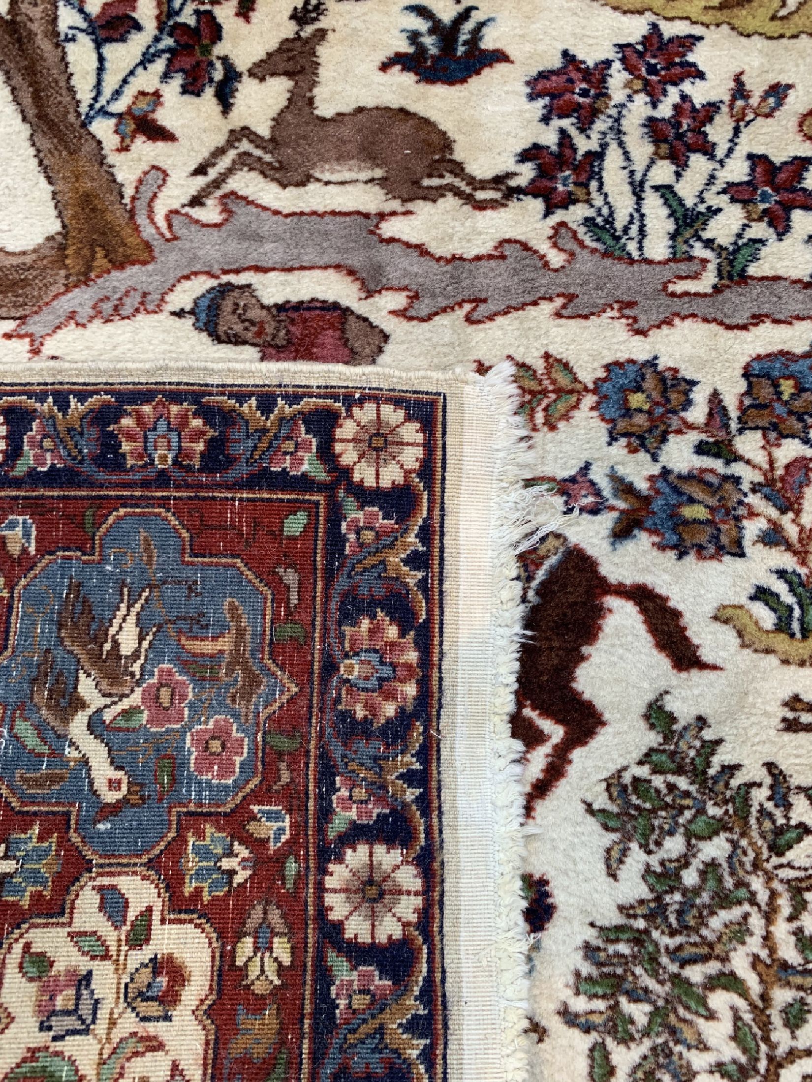 Detail e: Lahor Kork fein, Pakistan, ca. 50 Jahre, Korkwolle auf Baumwolle, ca. 215 x 138 cm, EHZ: 2