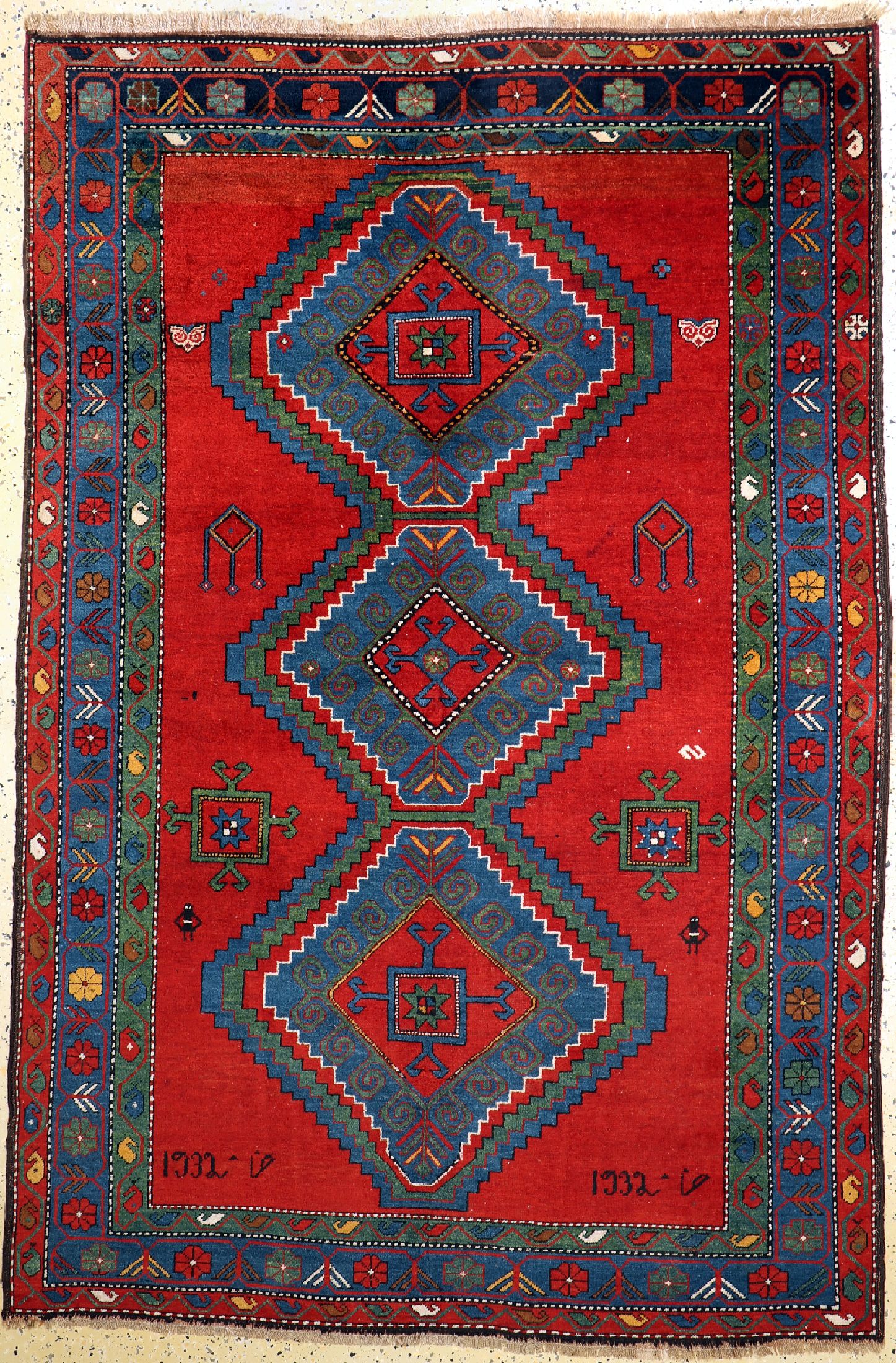 Armenischer Kazak, Kaukasus, datiert 1932 , Wolle auf Wolle, ca. 230 x 153 cm, EHZ: 2