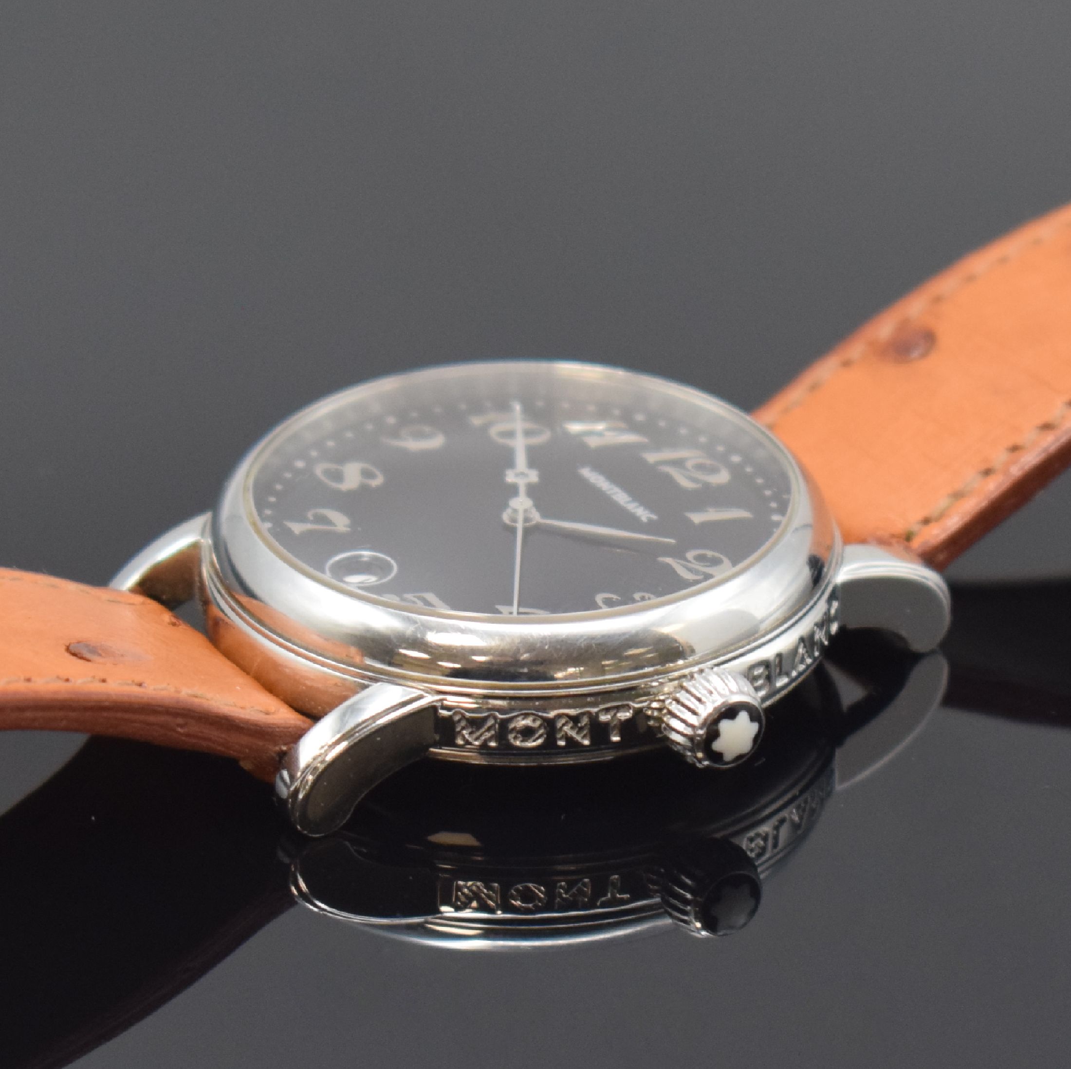Detail b: MONTBLANC Meisterstück Armbanduhr in Stahl Referenz 7027, Schweiz um 2010, quartz, gedr. Geh., Rand m. Gravur "MONTBLANC MEISTERSTÜCK", ...