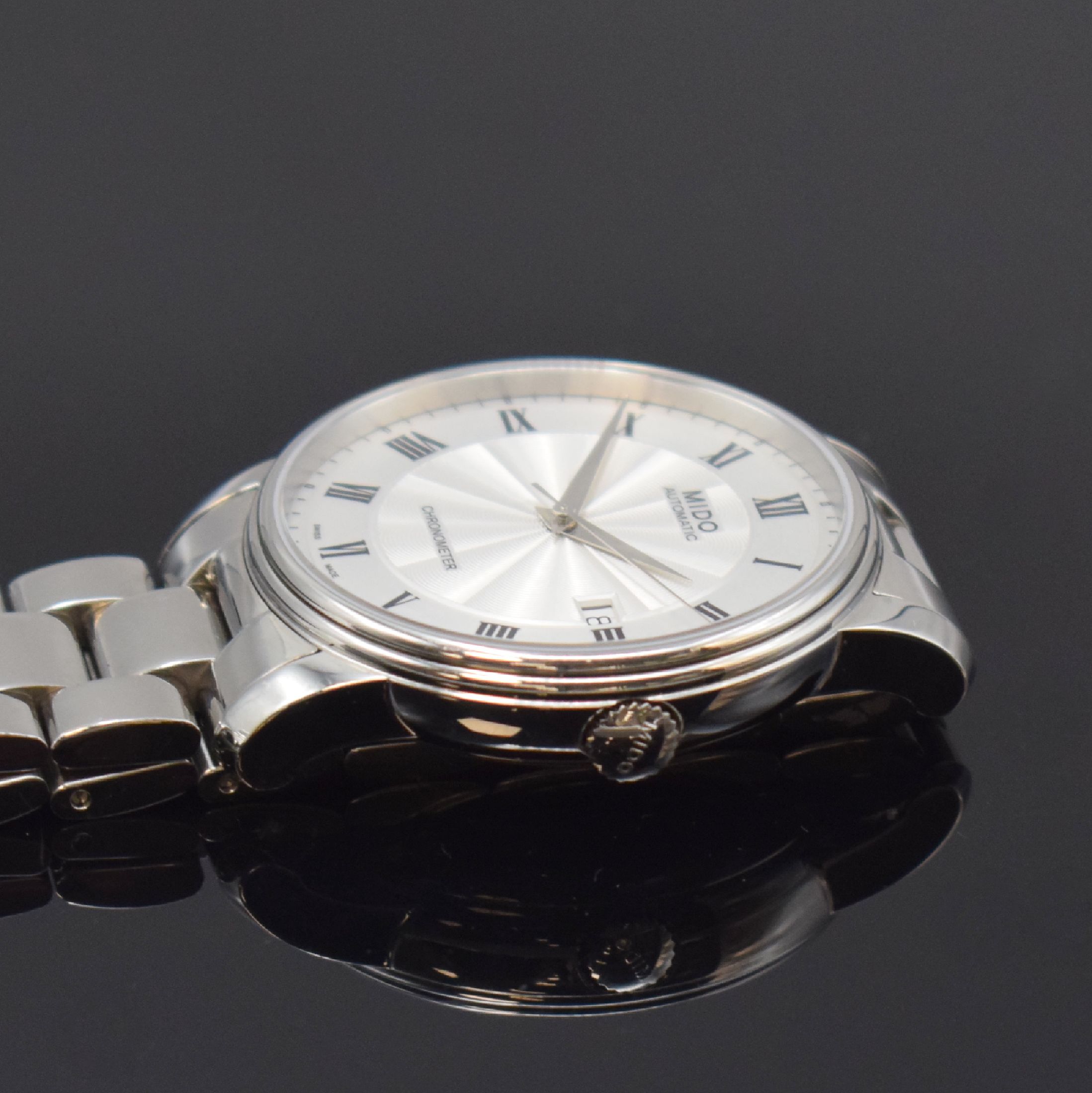 Detail c: MIDO Baroncelli Chronometer Armbanduhr in Stahl/Stahlband Referenz M010408A,, Schweiz um 2020, Automatik, beids. vergl. Geh., Boden 4-fach verschr., ...