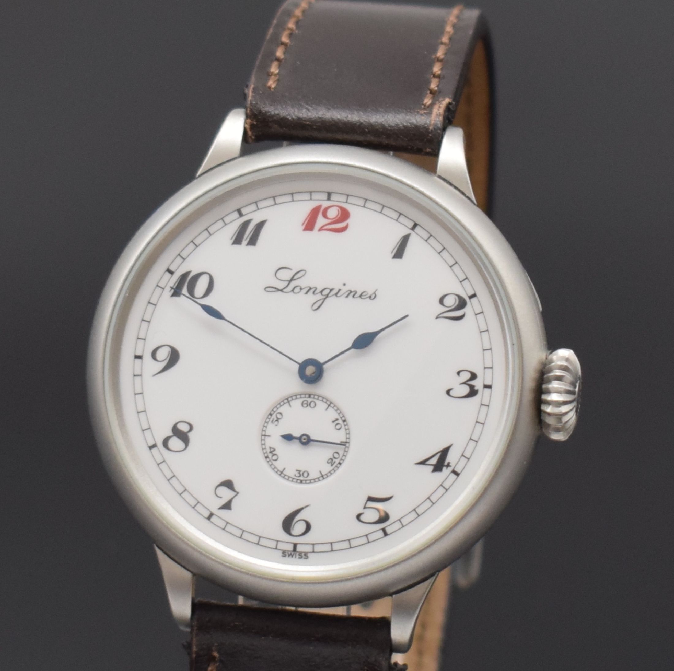 Detail a: LONGINES limitierte Armbanduhr in Stahl Referenz L7.881.4, Schweiz um 2010, Automatik, mattiertes Scharniergeh., Lünette aufgedr., weißes Zifferbl. ...