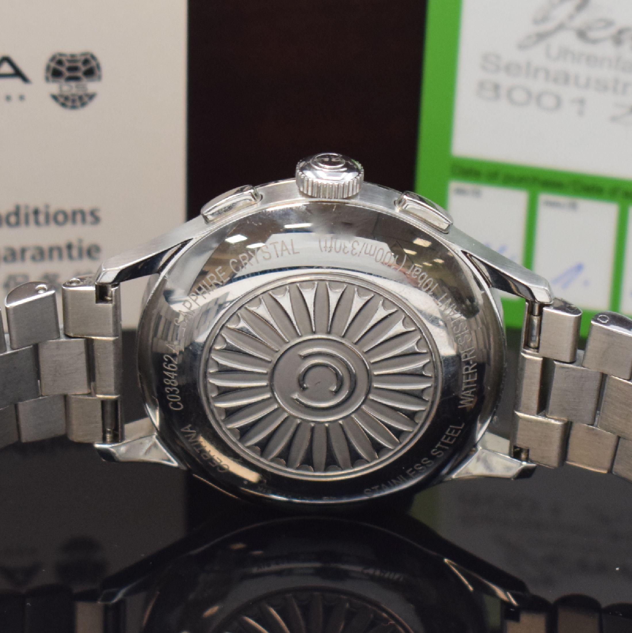 Detail c: CERTINA Herrenchronograph in Stahl Referenz C038462A, Schweiz lt. orig. Papier verk. 2022, Automatik, 2-tlg. Geh. m. gewölbtem Saphirglas, Boden ...