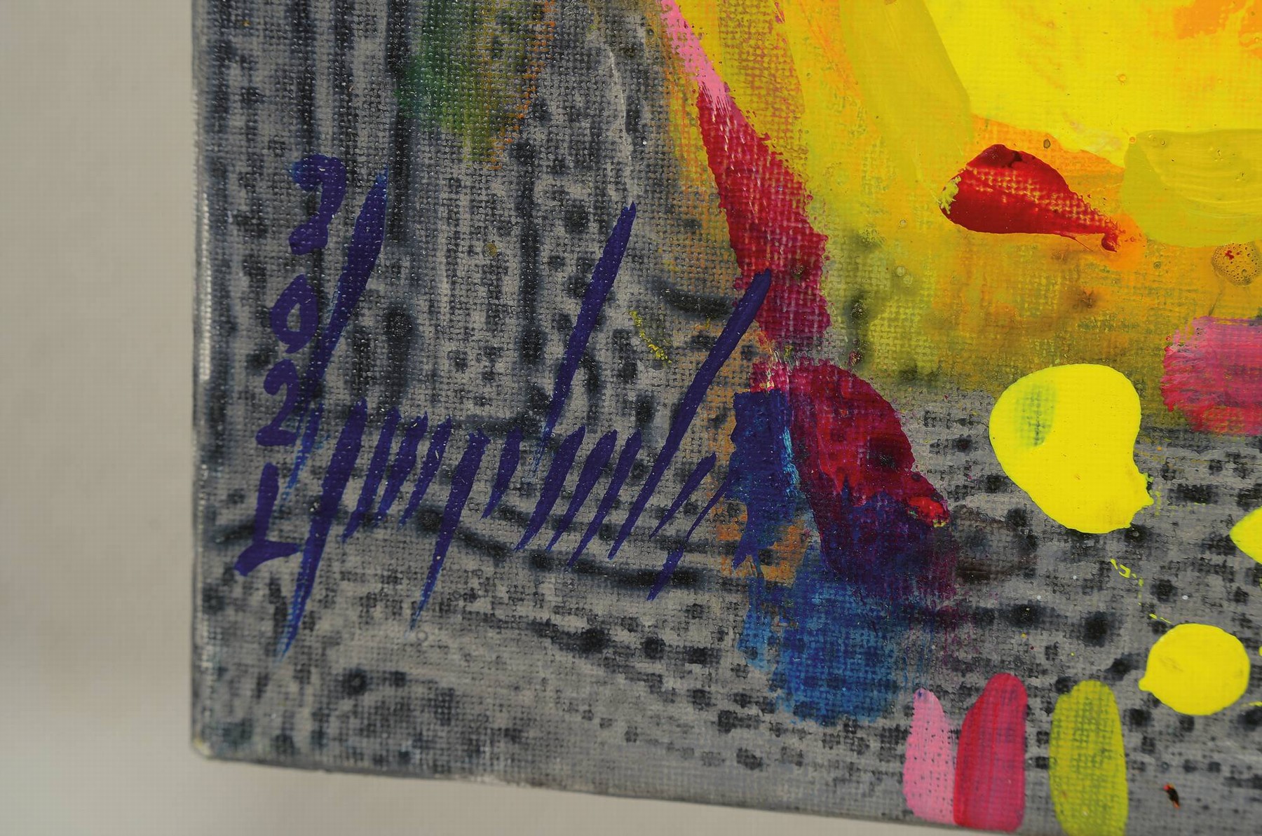 Detail a: Abbas al Mosawi, geb. 1952, Acryl/Lwd, "Abstrakter Kopf", links unten sign., dat. 21, ca. 70x70 cm, Abbas Al-Mosawi zählt zu den ...