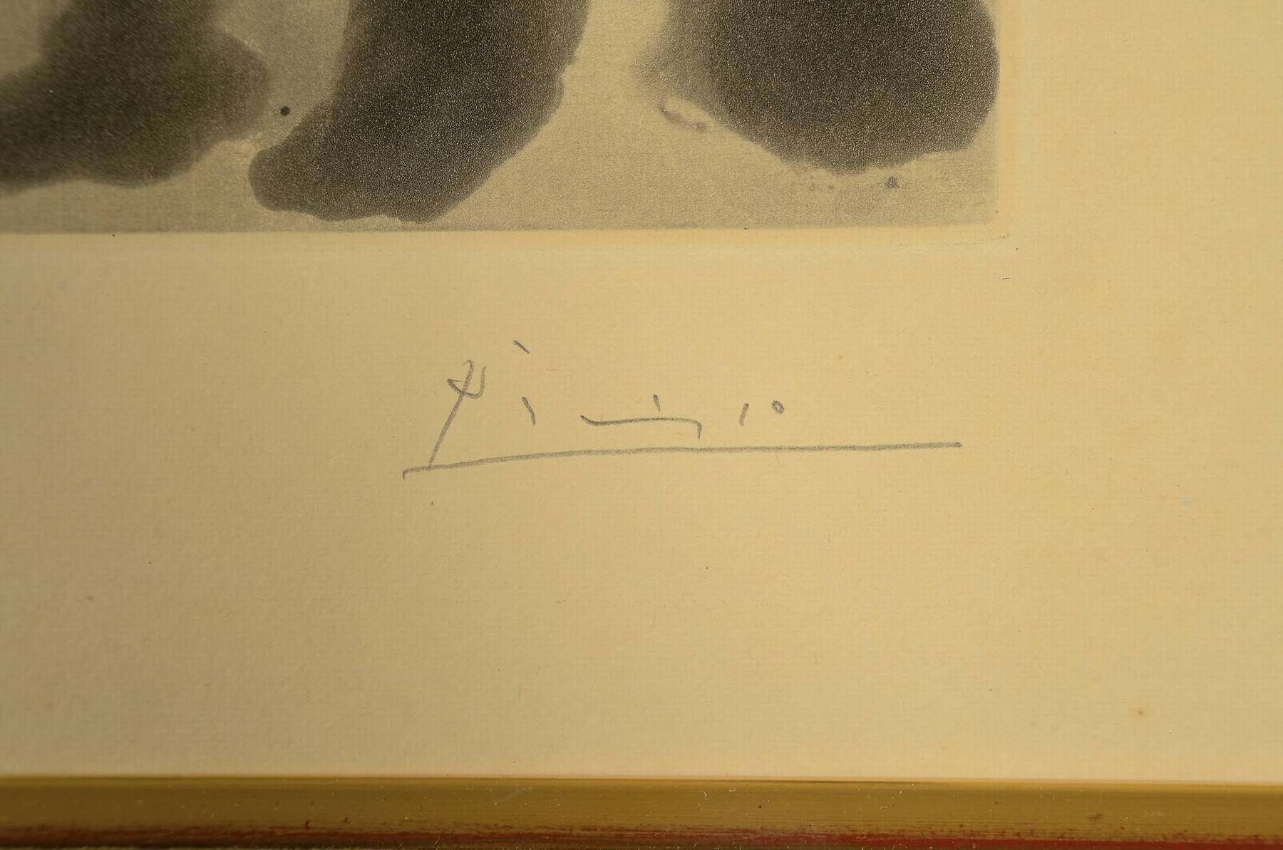 Detail a: Pablo Picasso, 1881-1973, Aquatinta und Kaltnadelradierung auf Richard DeBas Papier,"Peintre avec modele barbu assisune Chaise", 1963, die ...