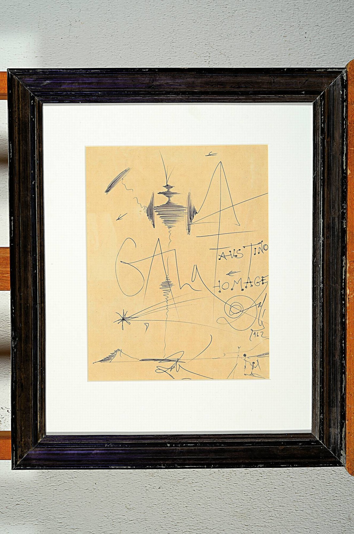 Detail k: Salvador Dali, 1904-1989, Orig. Zeichnung, Kugelschreiber Zeichnung auf Papier, zweimal handsign., dat. unten rechts, erneut handsign unten mittig, ...